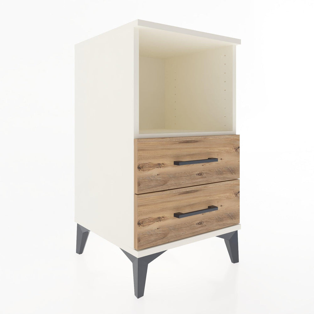 Woodntry Modular Nightstand Moonstone 44x44x68 cm with Drawer and Shelf CR3-1