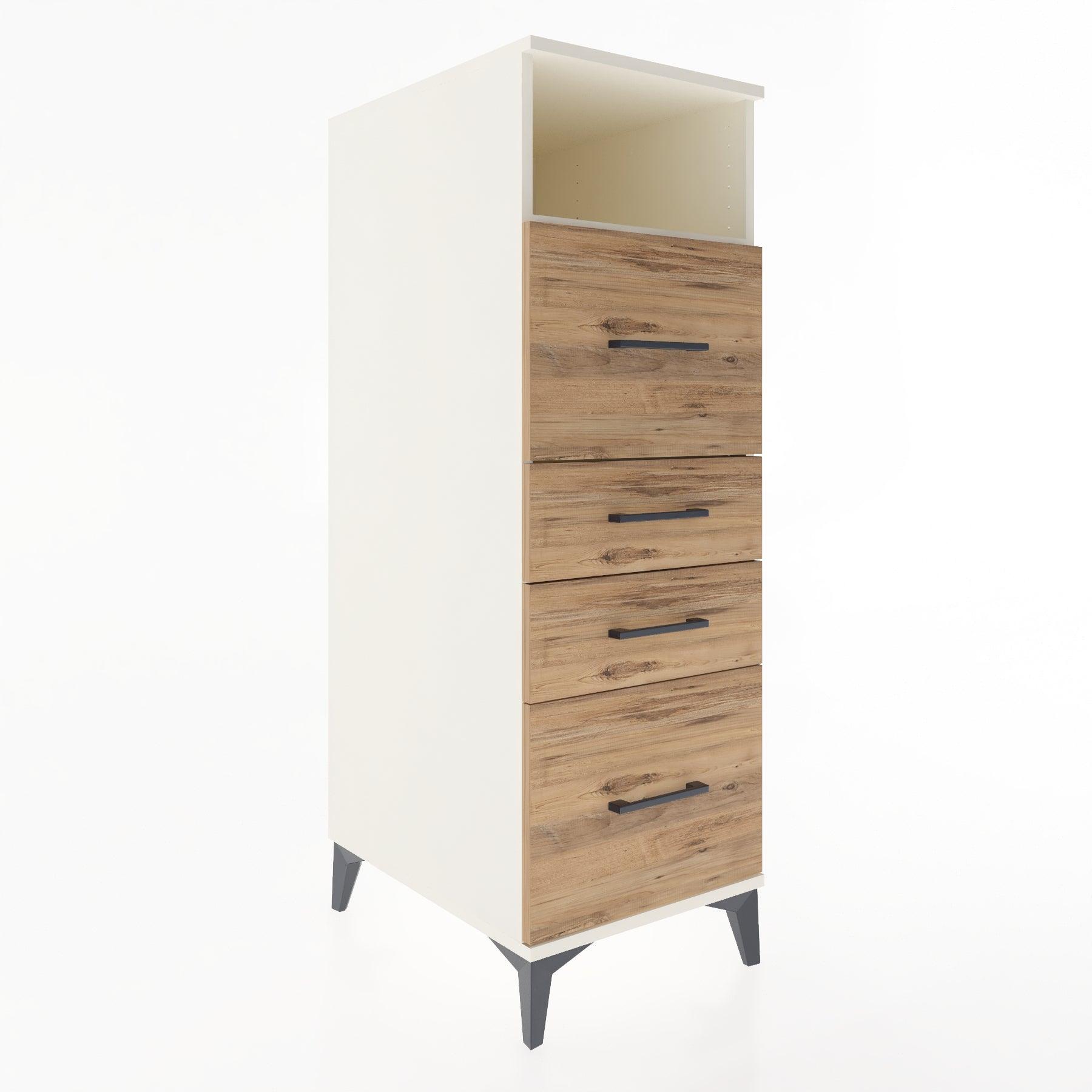 Woodntry Modular Cabinet Moonstone 44x30x122 cm with Drawers and Shelves CR103-1
