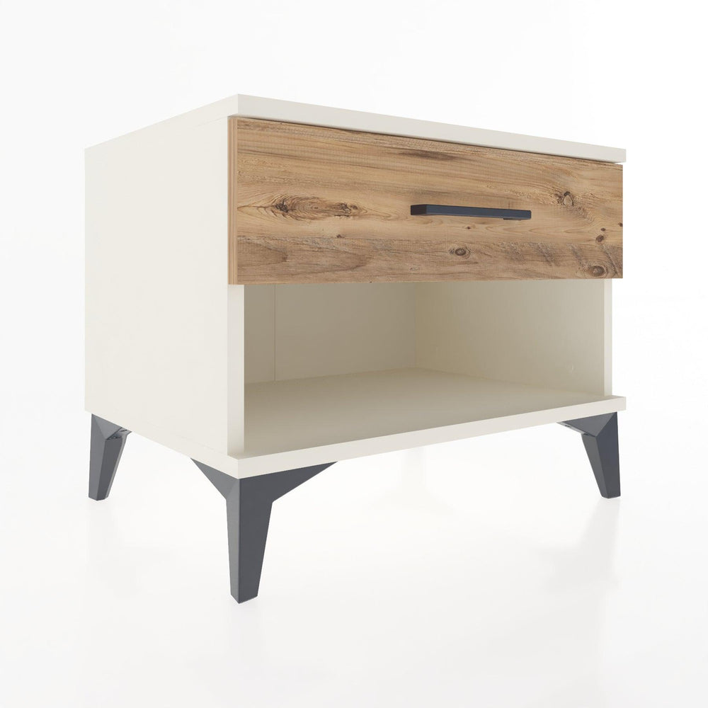 Woodntry Modular Nightstand Moonstone 60x44x68 cm with Drawer and Shelf CR3-1