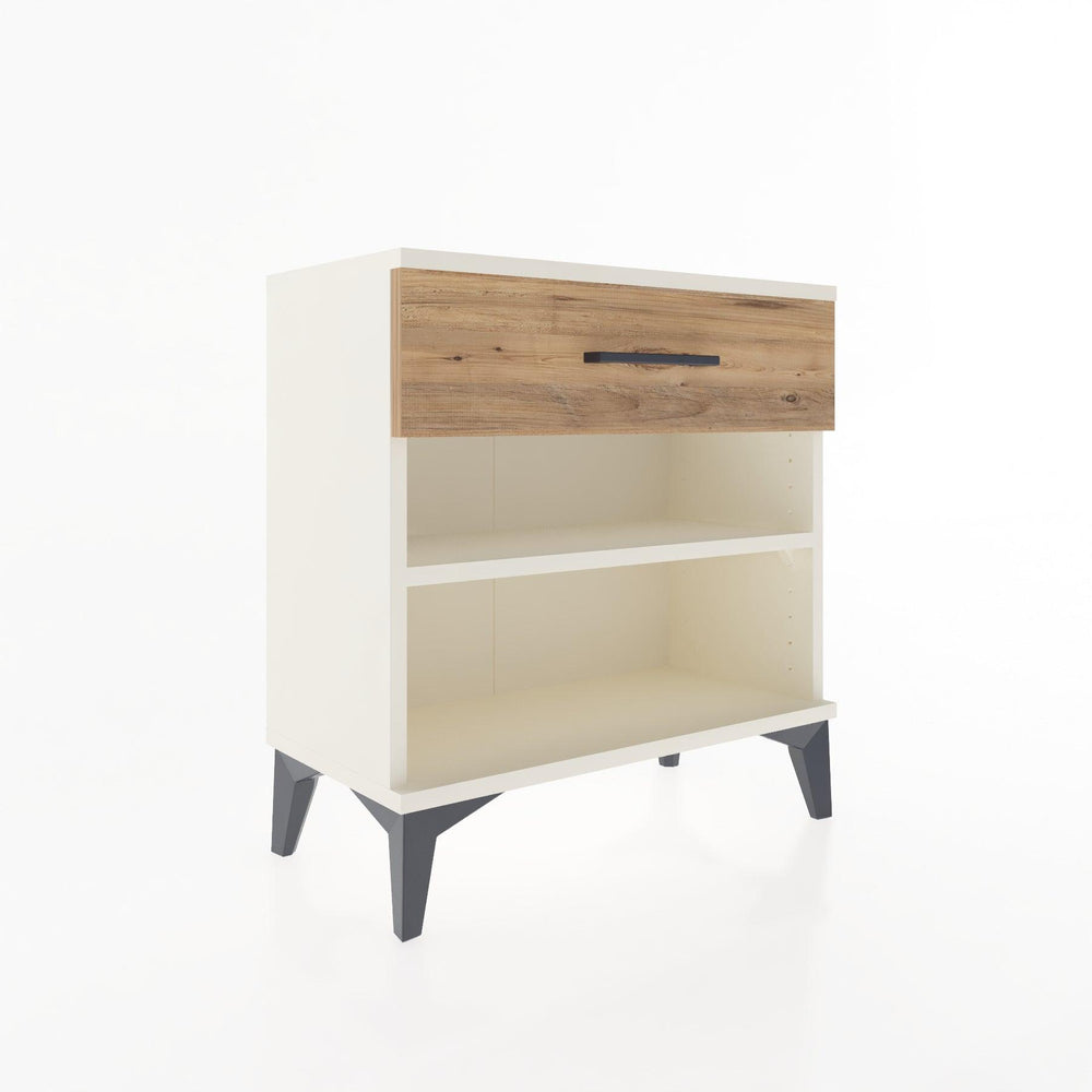 Woodntry Modular Nightstand Moonstone 60x30x52 cm with Drawer and Shelf CR3-1