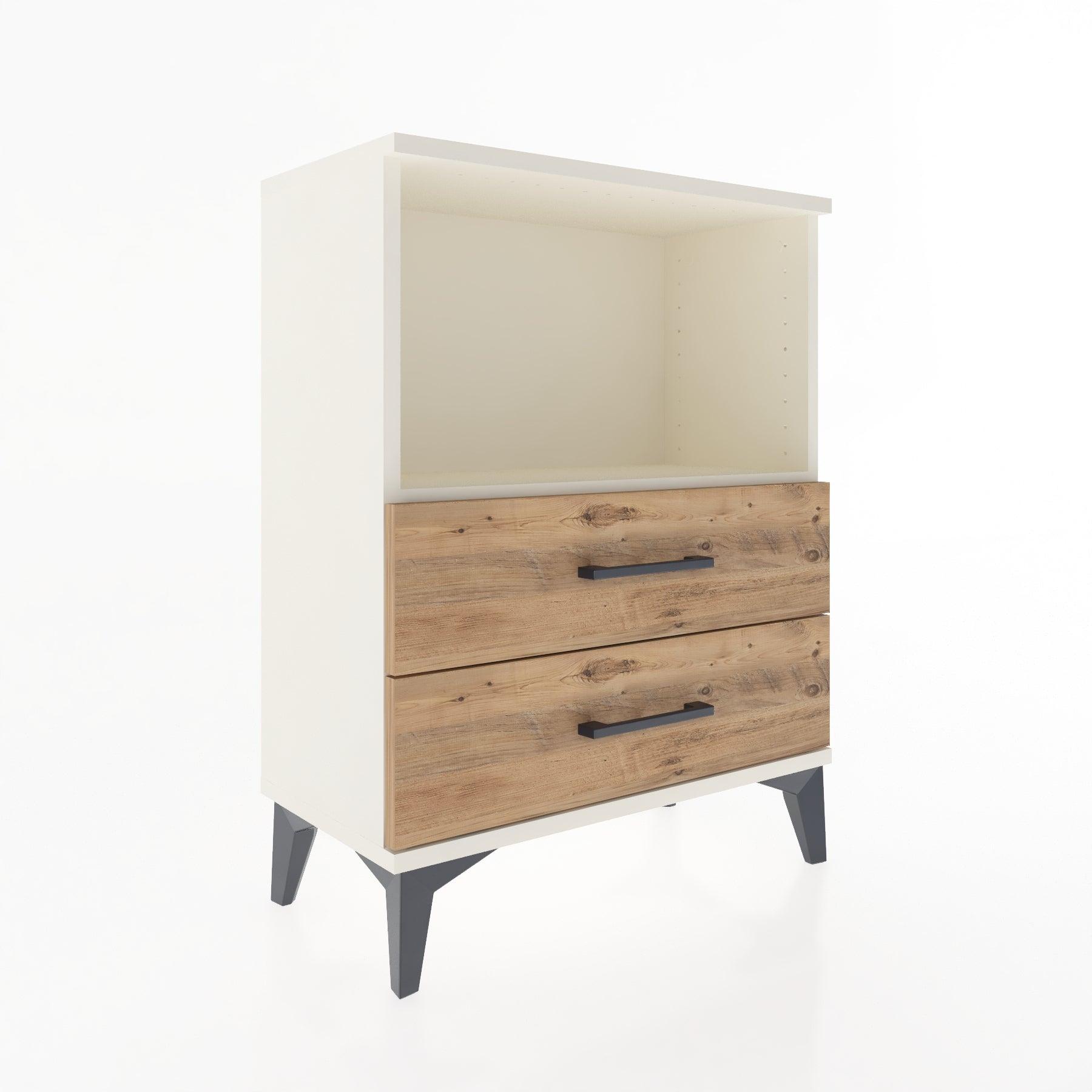 Woodntry Modular Nightstand Moonstone 60x30x68 cm with Drawer and Shelf CR3-1