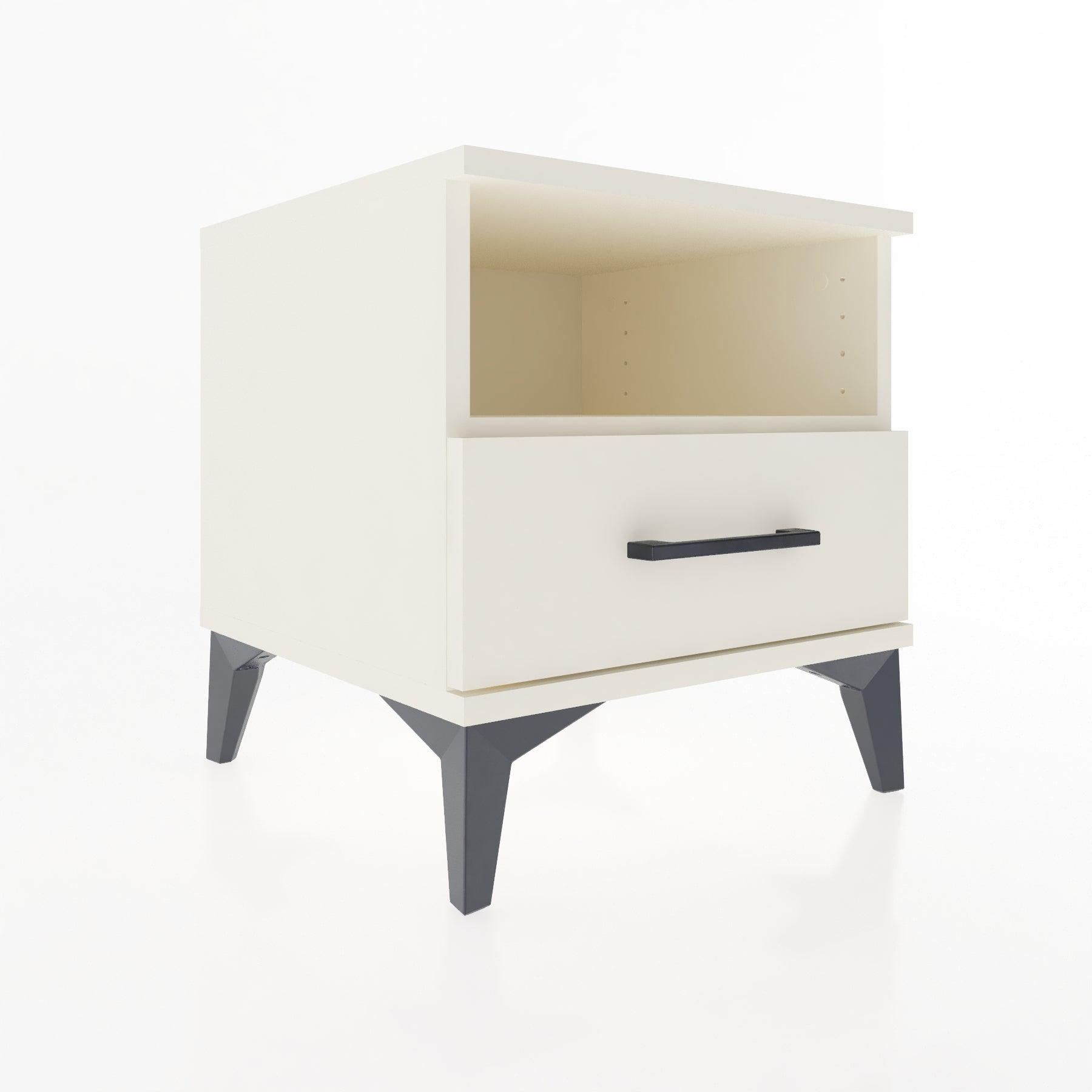 Woodntry Modular Nightstand Moonstone 44x44x36 cm with Drawer and Shelf CR3-1