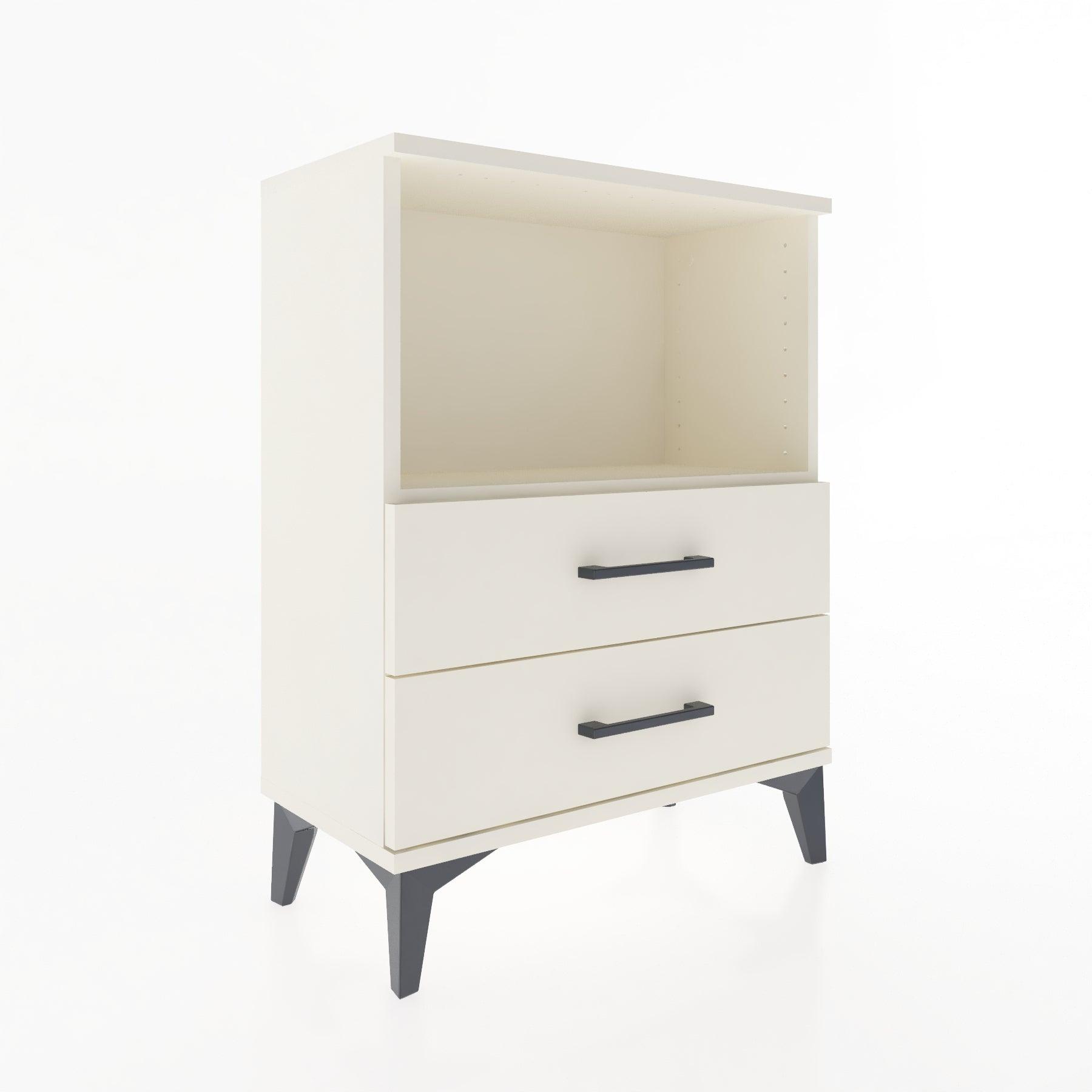 Woodntry Modular Nightstand Moonstone 60x30x68 cm with Drawer and Shelf CR3-1