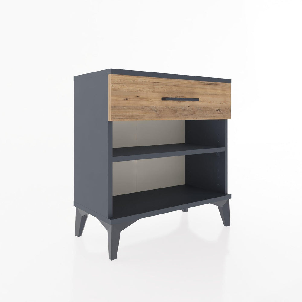 Woodntry Modular Nightstand Anthracite 60x30x52 cm with Drawers and Shelves CR3-2