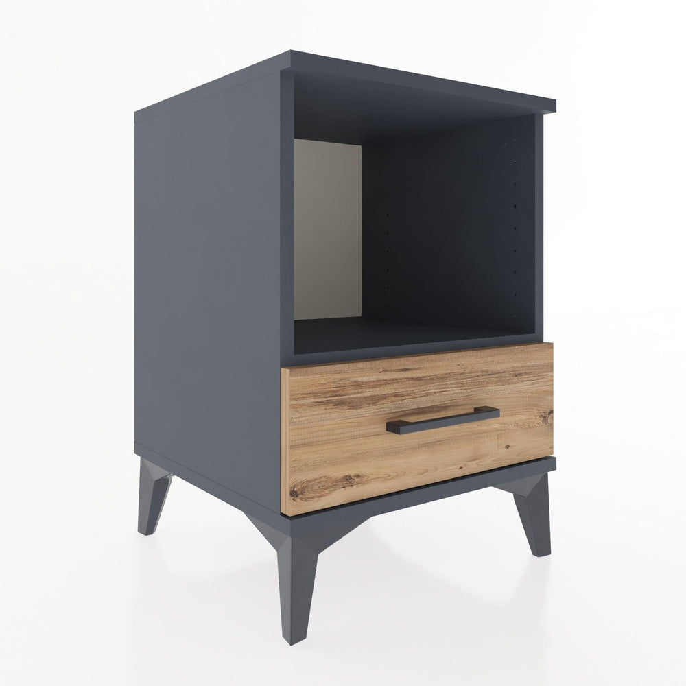Woodntry Modular Nightstand Anthracite 44x44x52 cm with Drawers and Shelves CR3-2