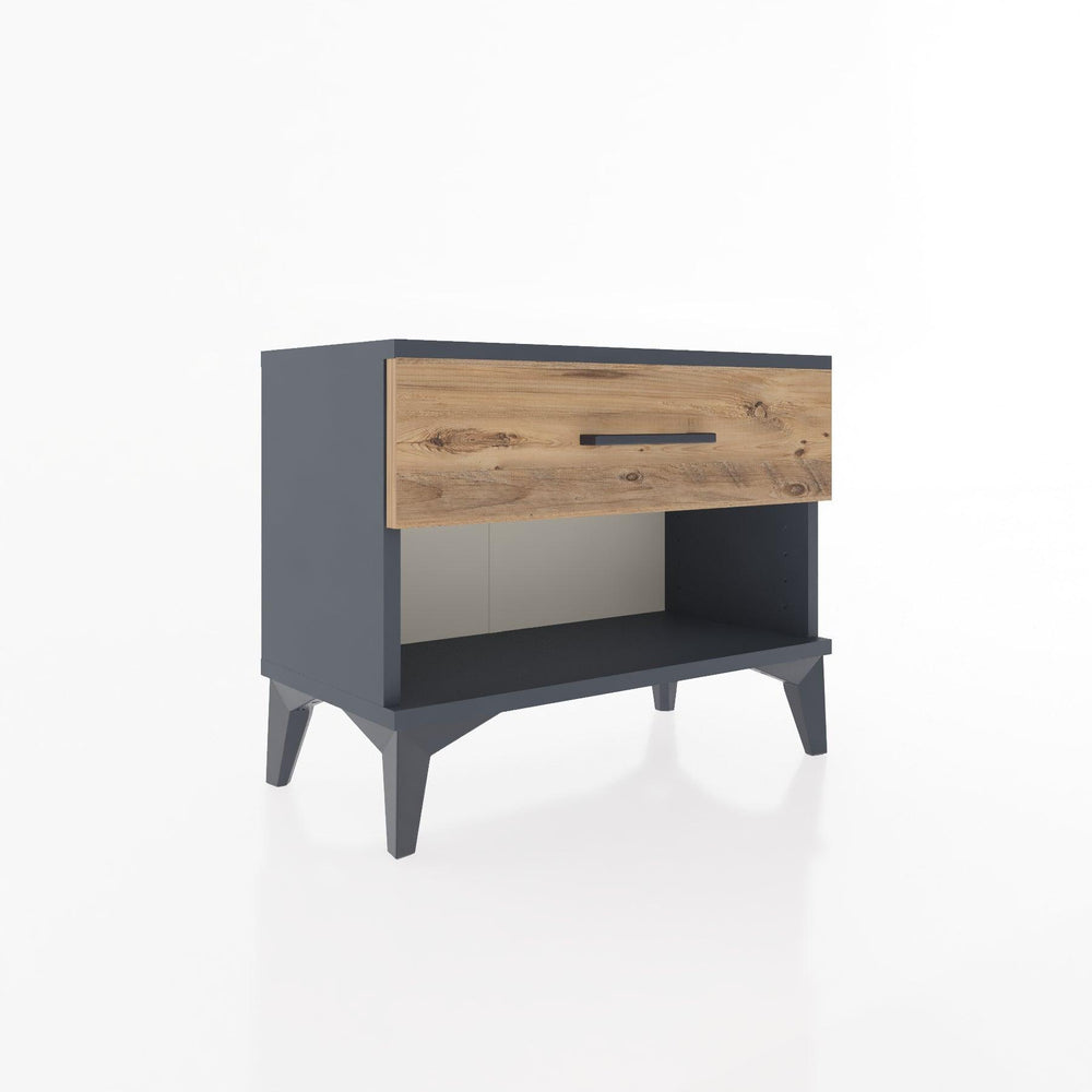 Woodntry Modular Nightstand Anthracite 60x30x36 cm with Drawers and Shelves CR3-2