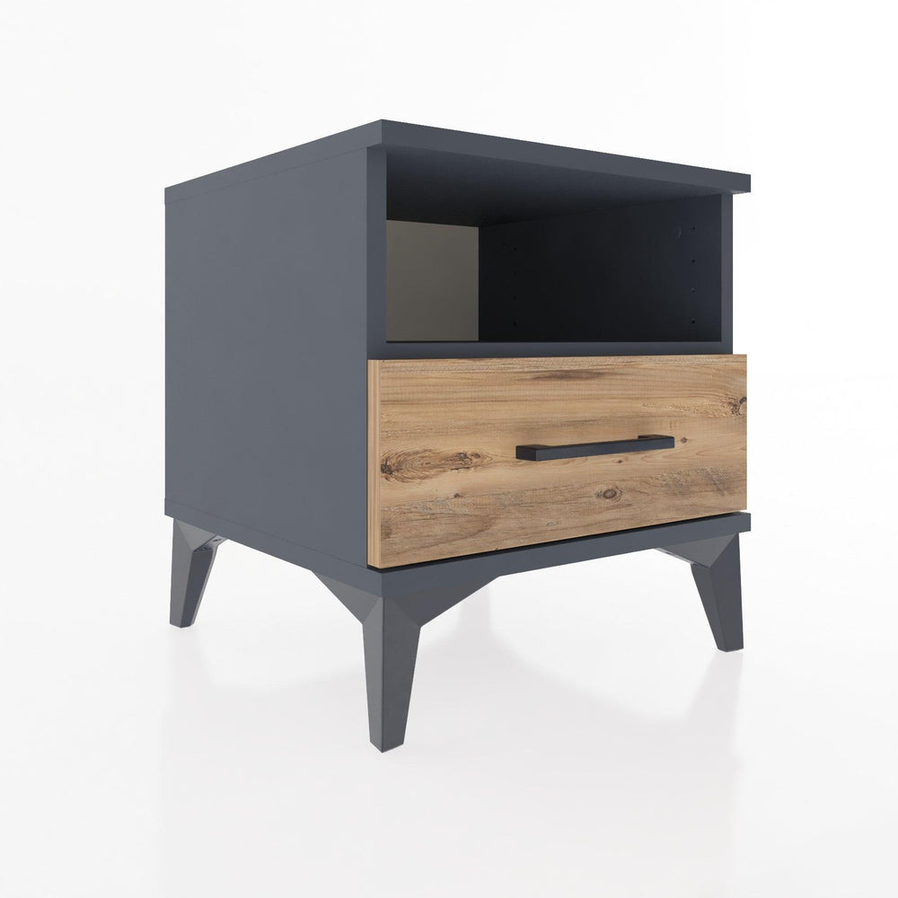 Woodntry Modüler Komodin Antrasit 44x44x36 cm Çekmeceli ve Raflı CR3-2