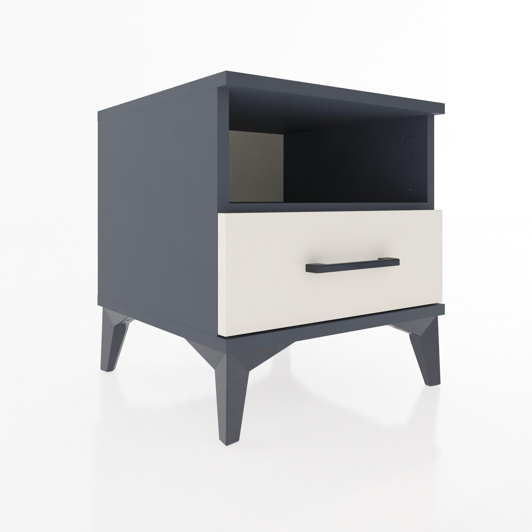 Woodntry Modular Nightstand Anthracite 44x44x36 cm with Drawers and Shelves CR3-2