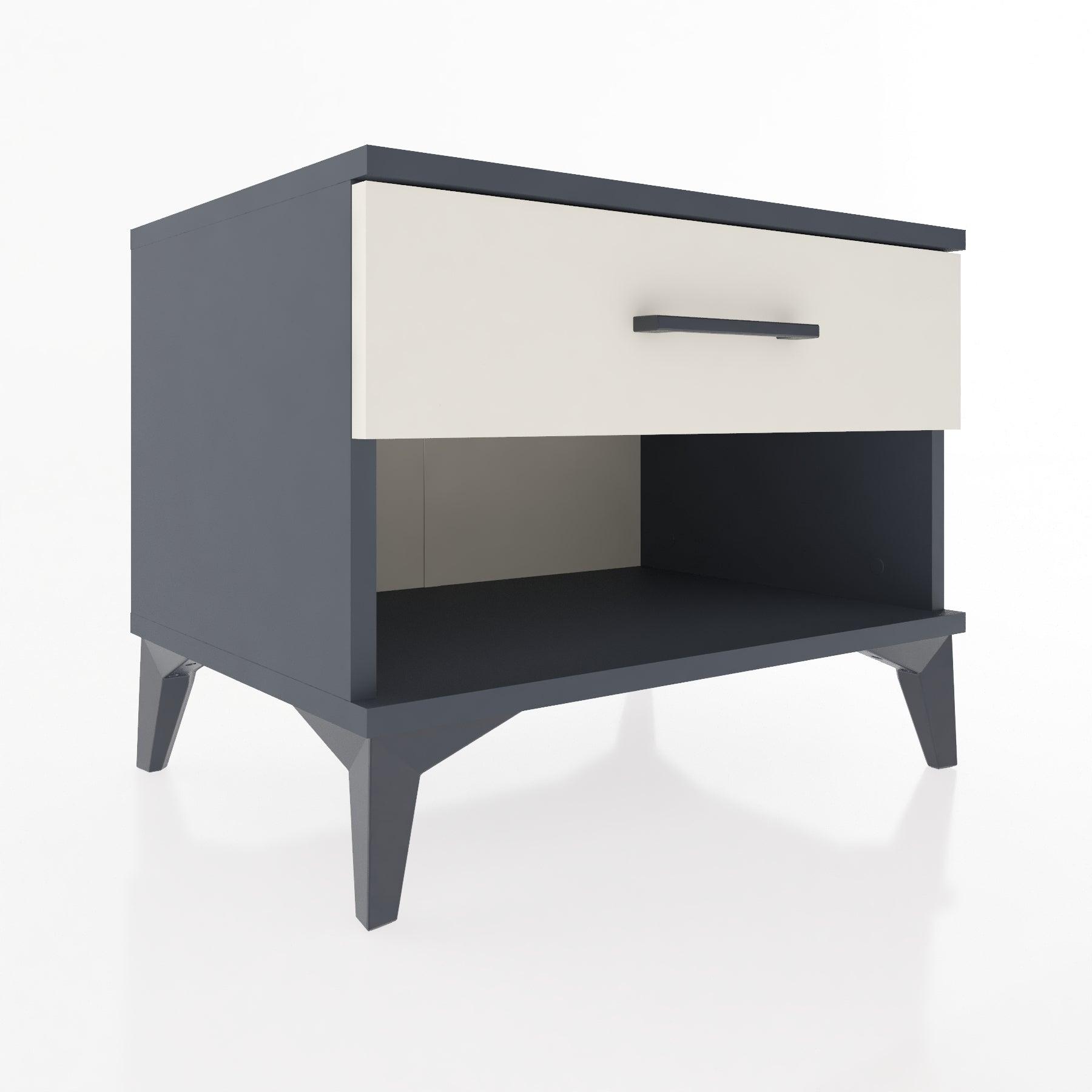 Woodntry Modular Nightstand Anthracite 60x44x68 cm with Drawers and Shelves CR3-2