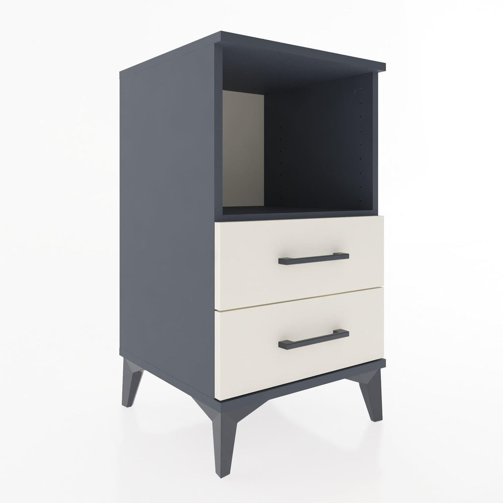 Woodntry Modular Nightstand Anthracite 44x44x68 cm with Drawers and Shelves CR3-2