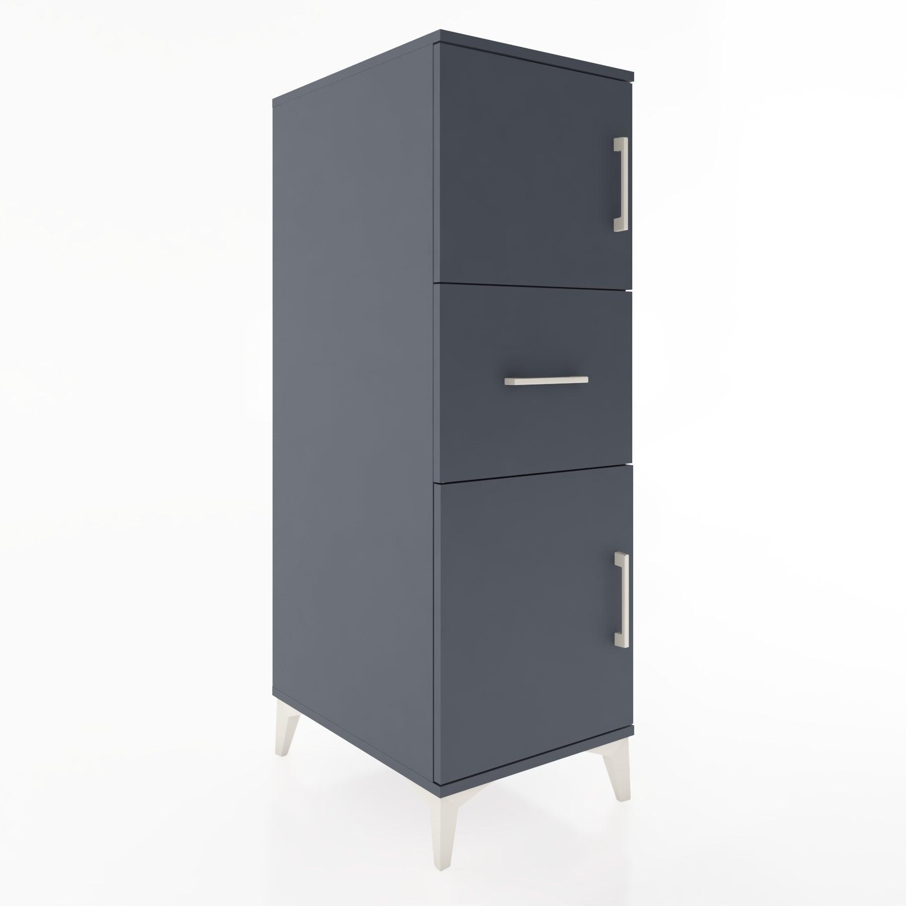 Woodntry Modular Cabinet Anthracite 44x30x122 cm with Doors and Drawers KC3-2