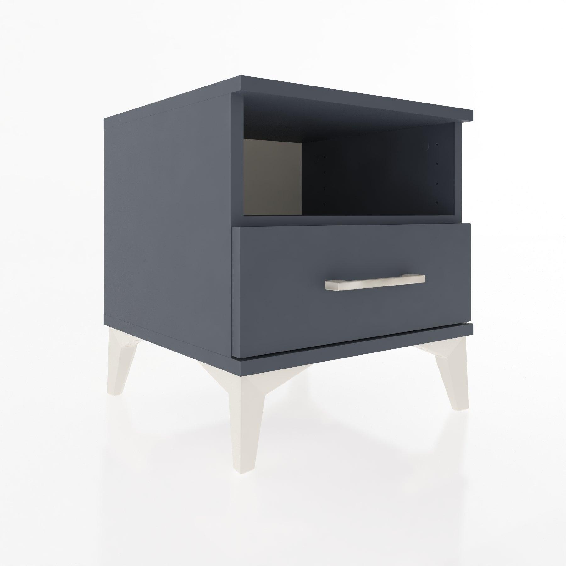 Woodntry Modular Nightstand Anthracite 44x44x36 cm with Drawers and Shelves CR3-2