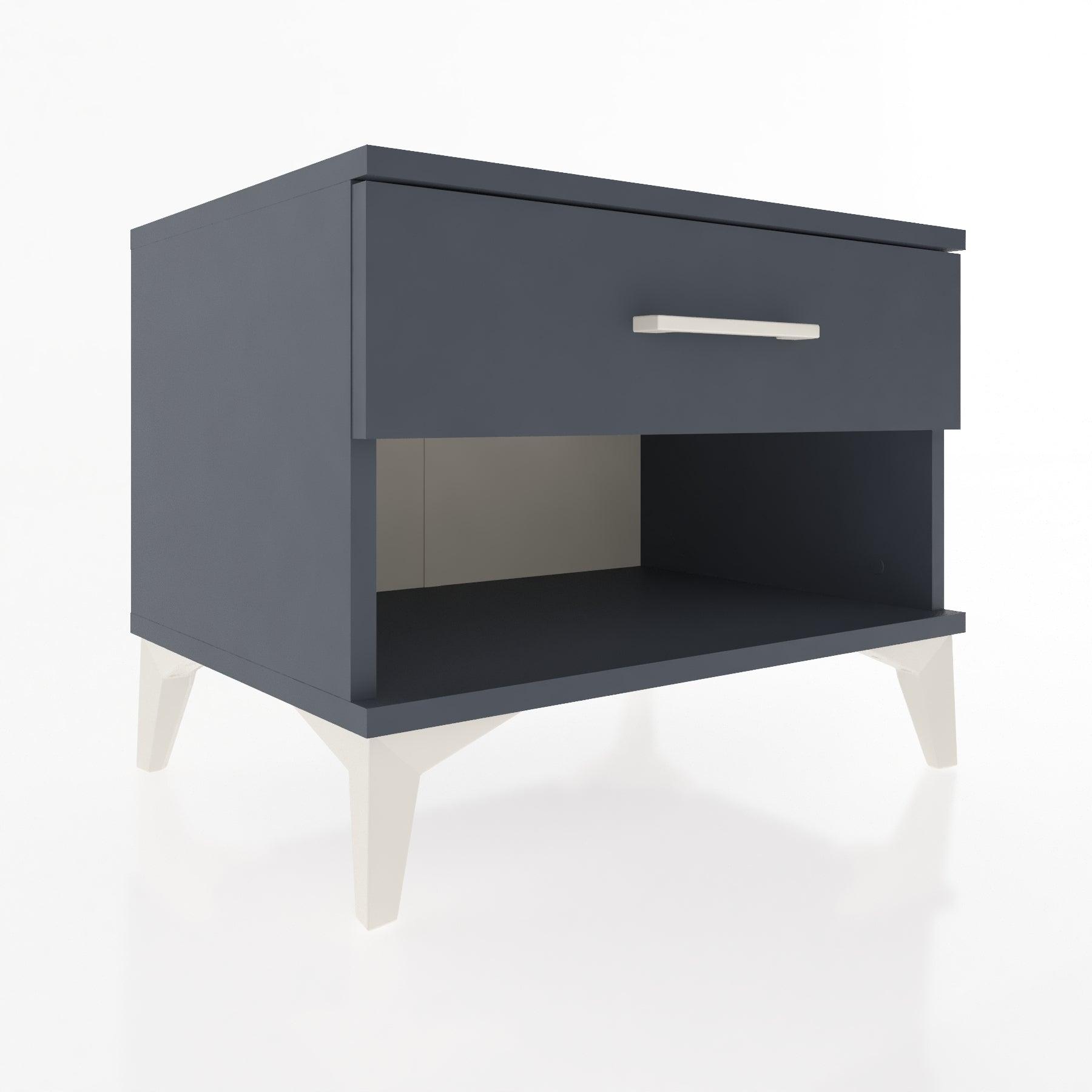 Woodntry Modular Nightstand Anthracite 60x44x68 cm with Drawers and Shelves CR3-2
