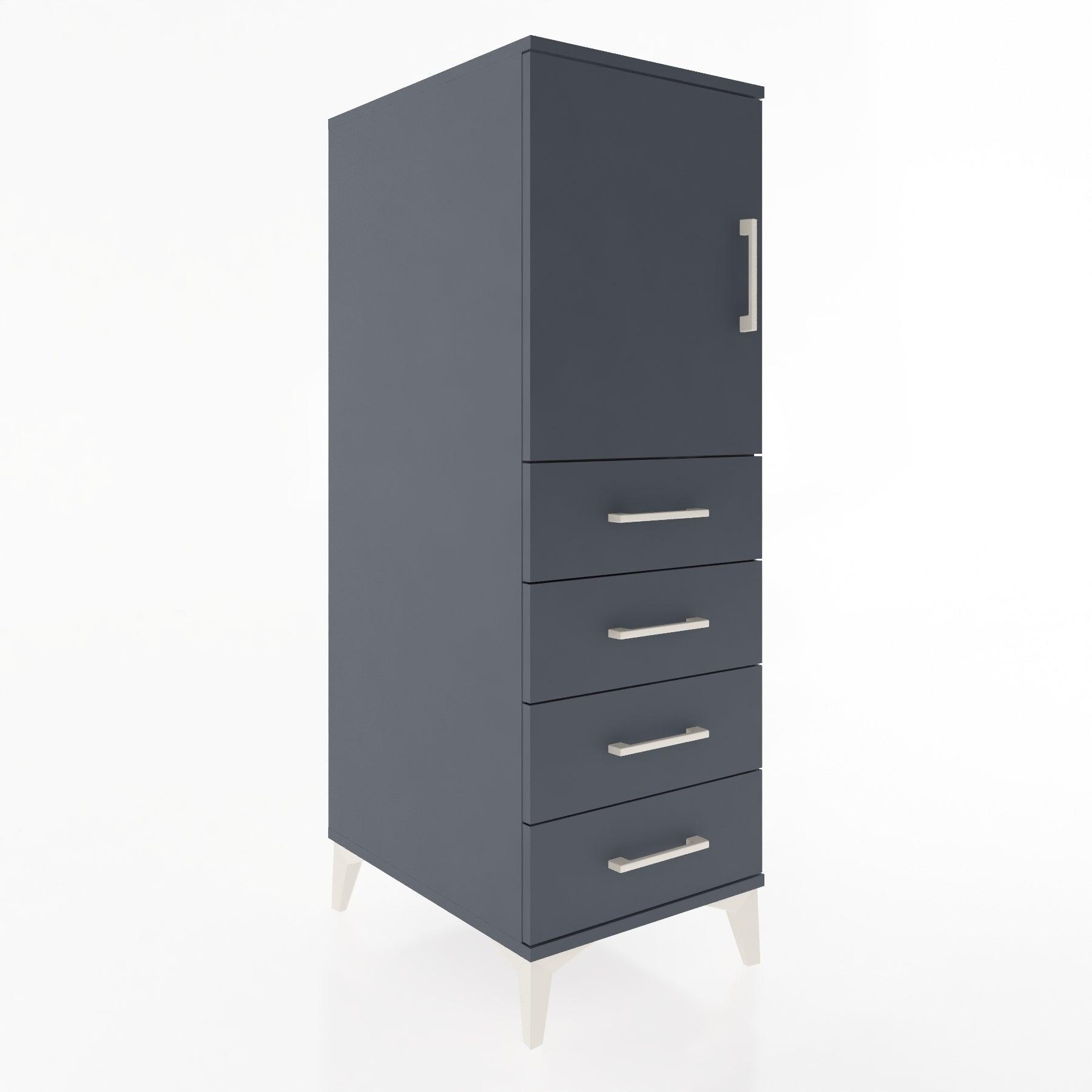 Woodntry Modular Cabinet Anthracite 44x30x122 cm with Doors and Drawers KC53-2
