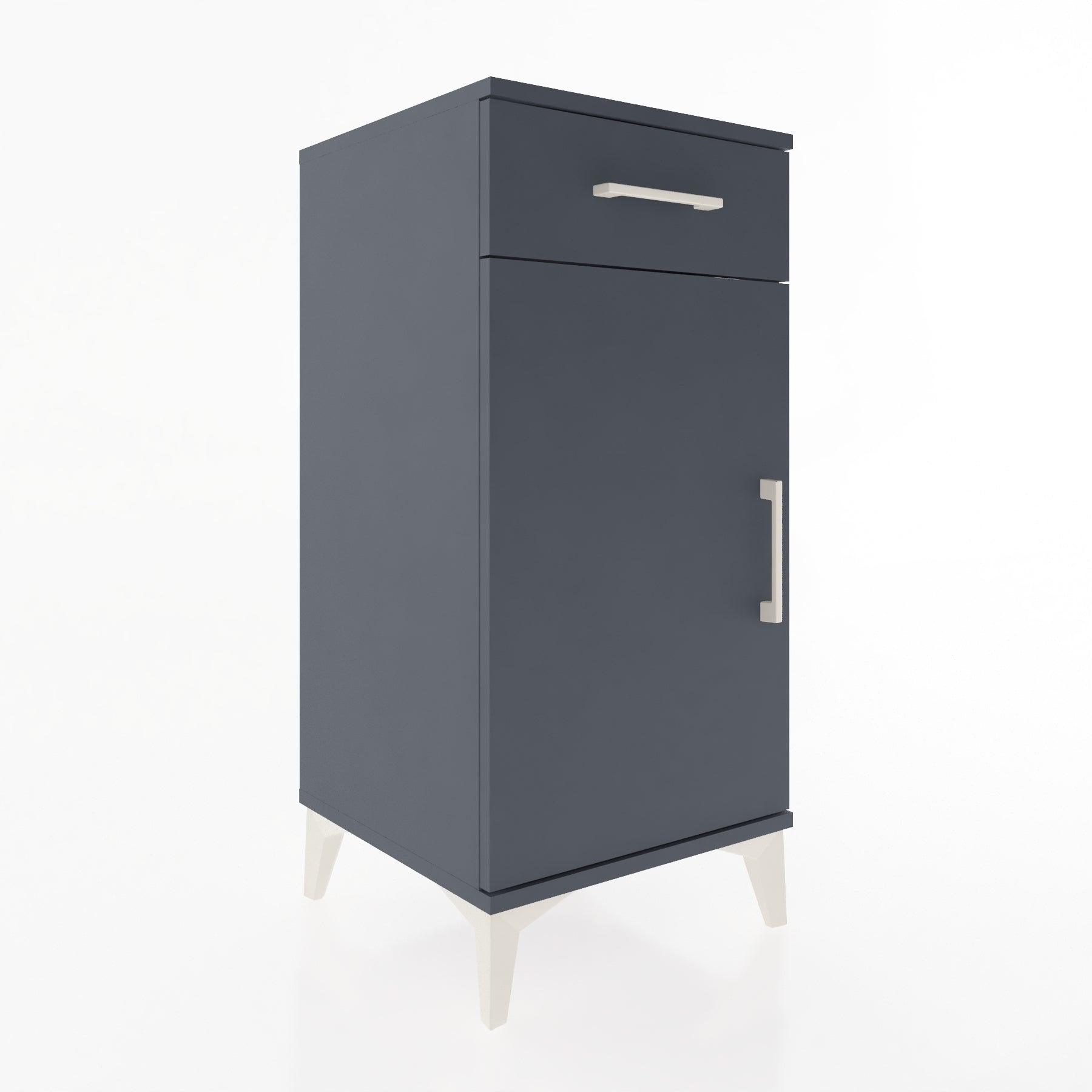 Woodntry Modular Nightstand Anthracite 44x44x84 cm with Cover and Drawer KC25-2