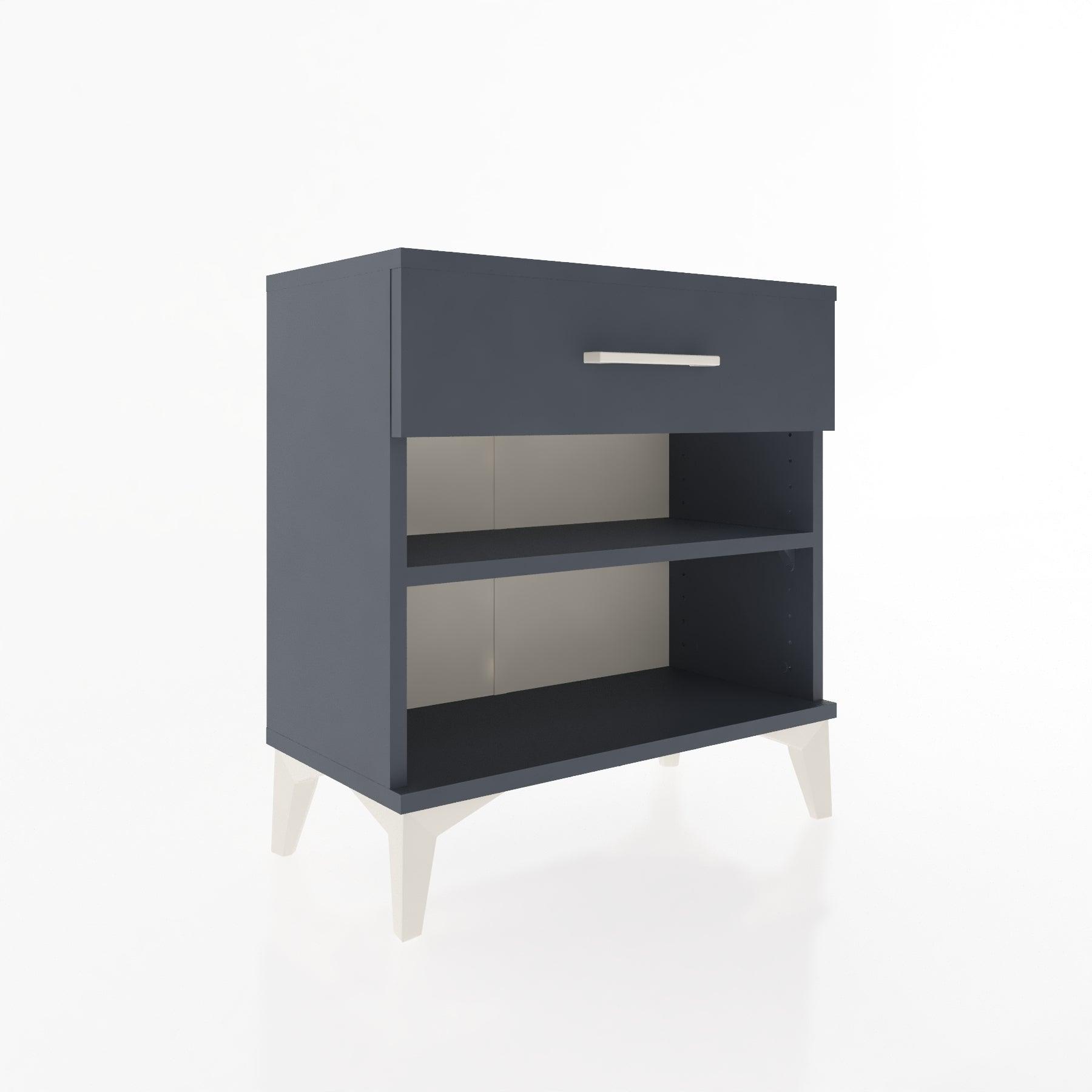 Woodntry Modular Nightstand Anthracite 60x30x52 cm with Drawers and Shelves CR3-2