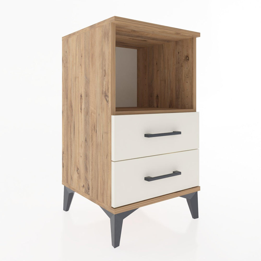 Woodntry Modular Nightstand Pine 44x44x68 cm with Drawers and Shelves CR3-3