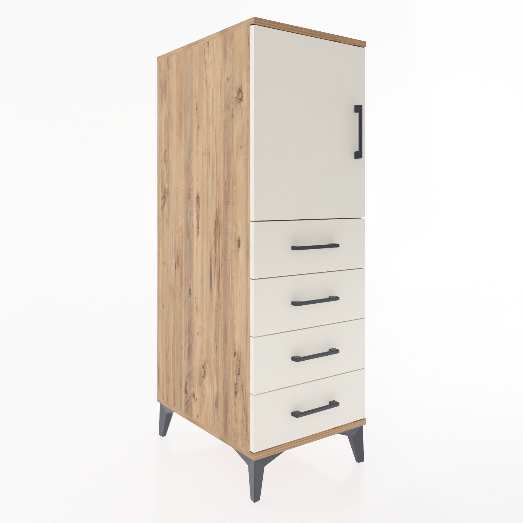 Woodntry Modular Cabinet Pine 44x59x122 cm with Doors and Drawers KC53-3