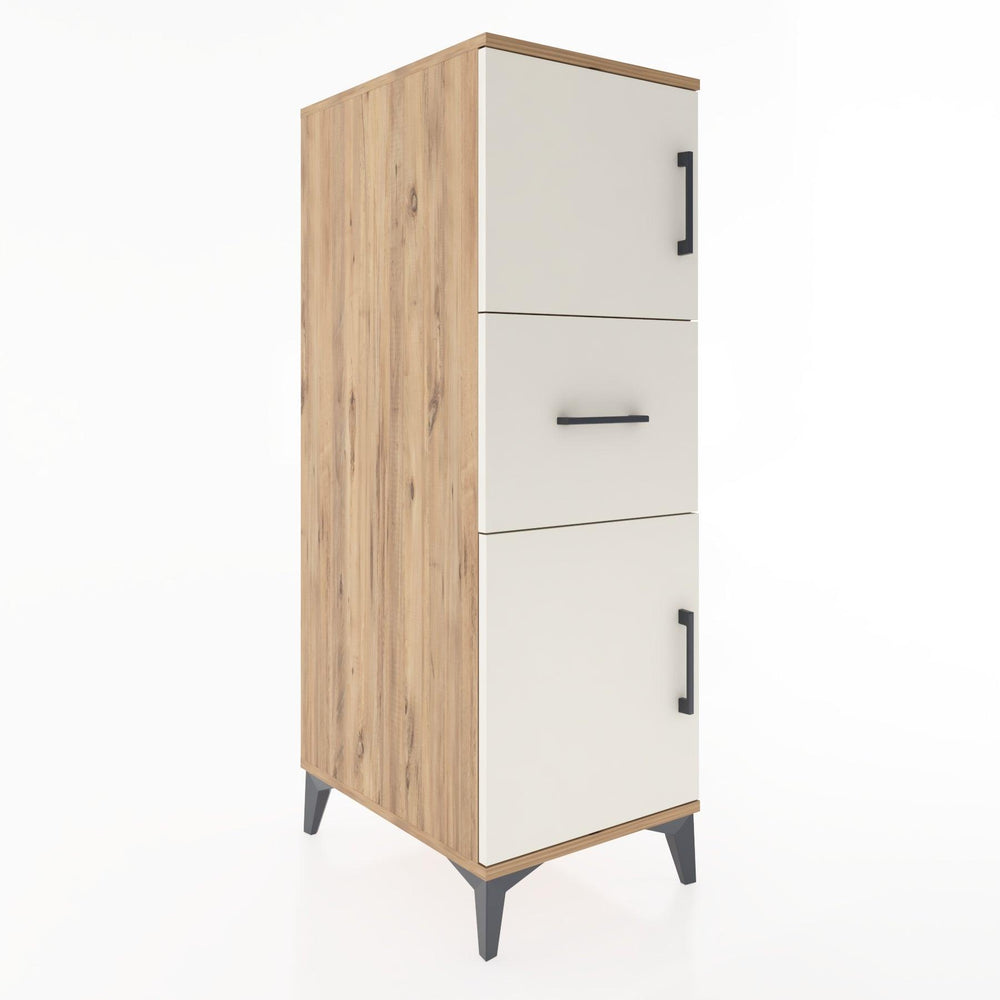 Woodntry Modüler Dolap Çam 44x59x122 cm Kapaklı ve Çekmeceli KC3-3