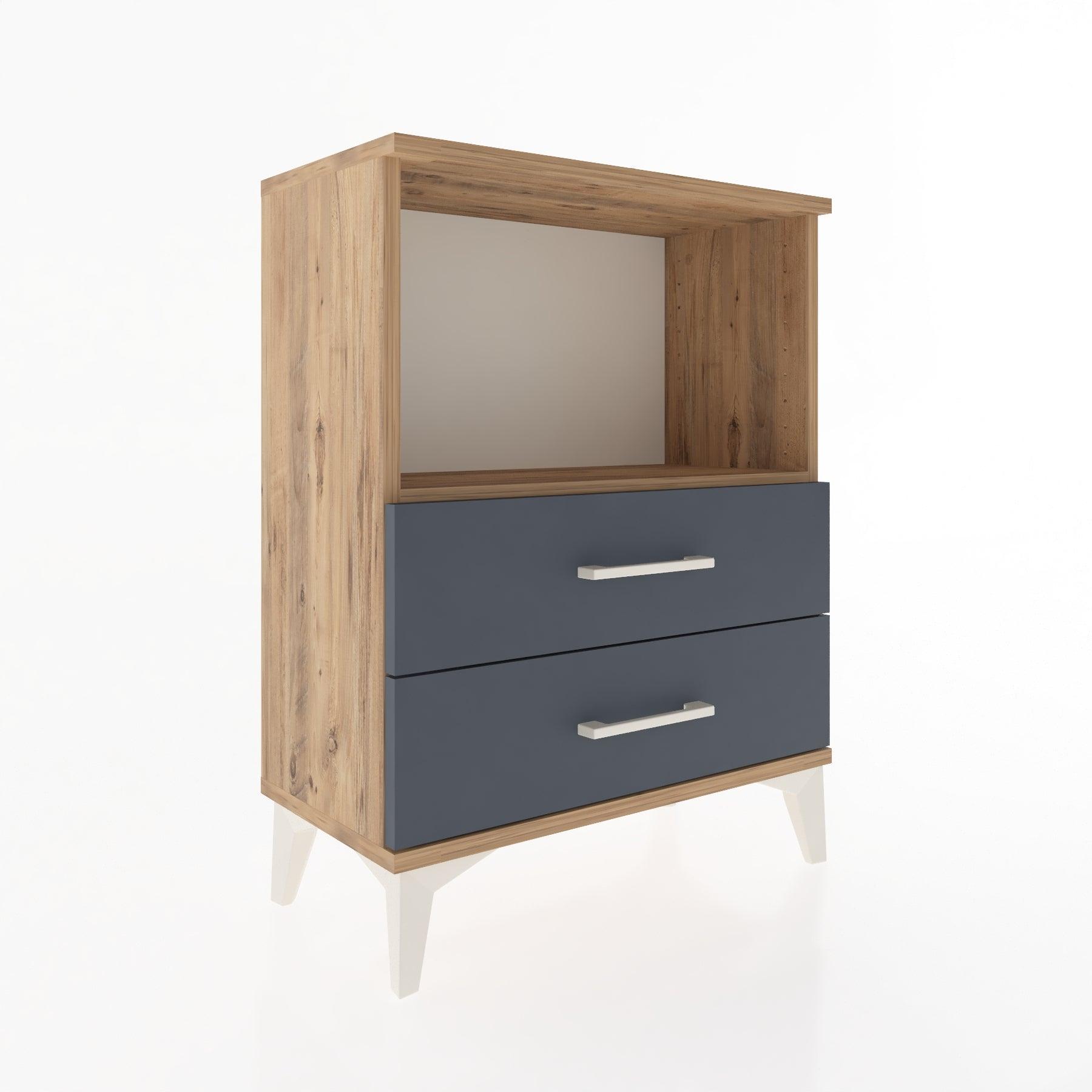 Woodntry Modular Nightstand Pine 60x30x68 cm with Drawers and Shelves CR3-3