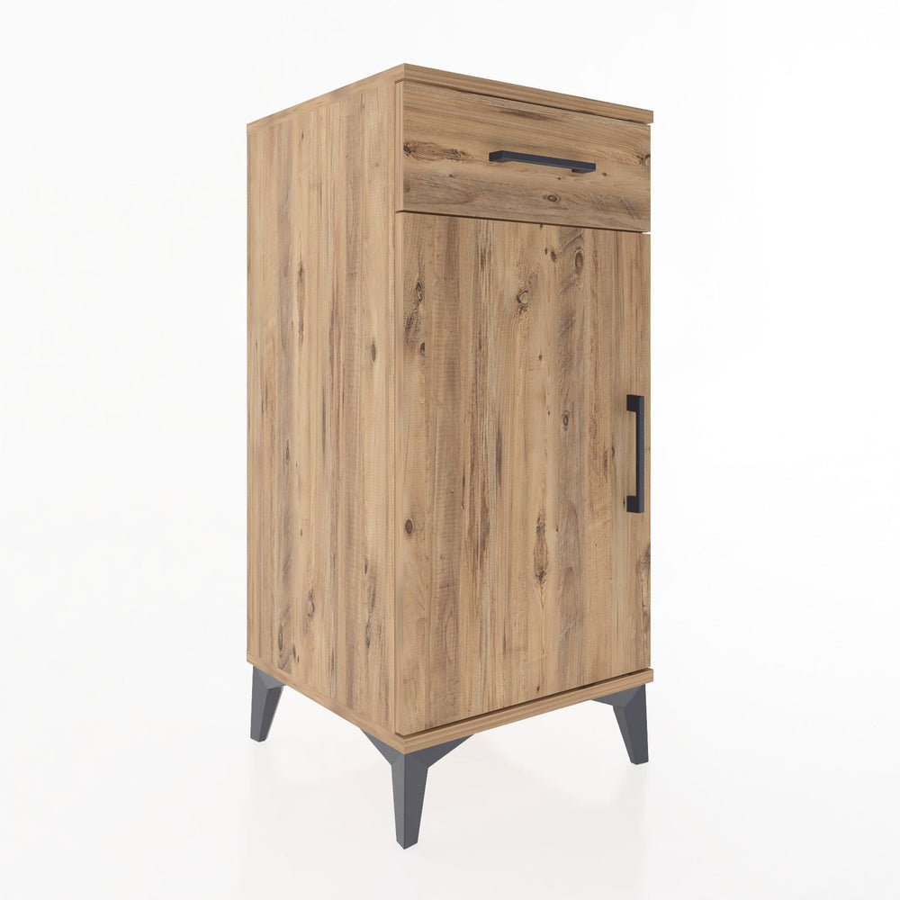 Woodntry Modular Nightstand Pine 44x44x84 cm with Cover and Drawer KC25-3