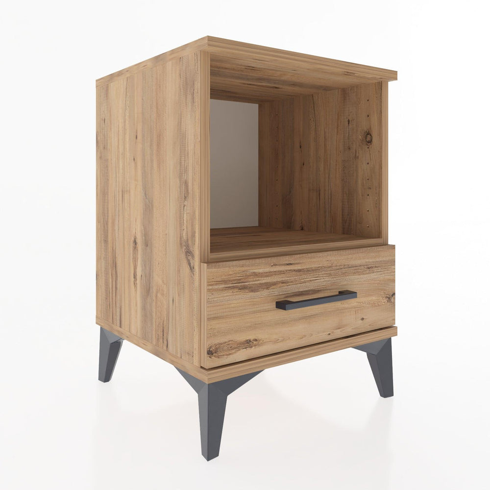 Woodntry Modular Nightstand Pine 44x44x52 cm with Drawers and Shelves CR3-3