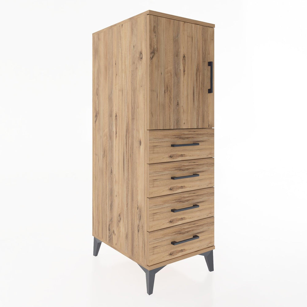 Woodntry Modular Cabinet Pine 44x30x122 cm with Doors and Drawers KC53-3
