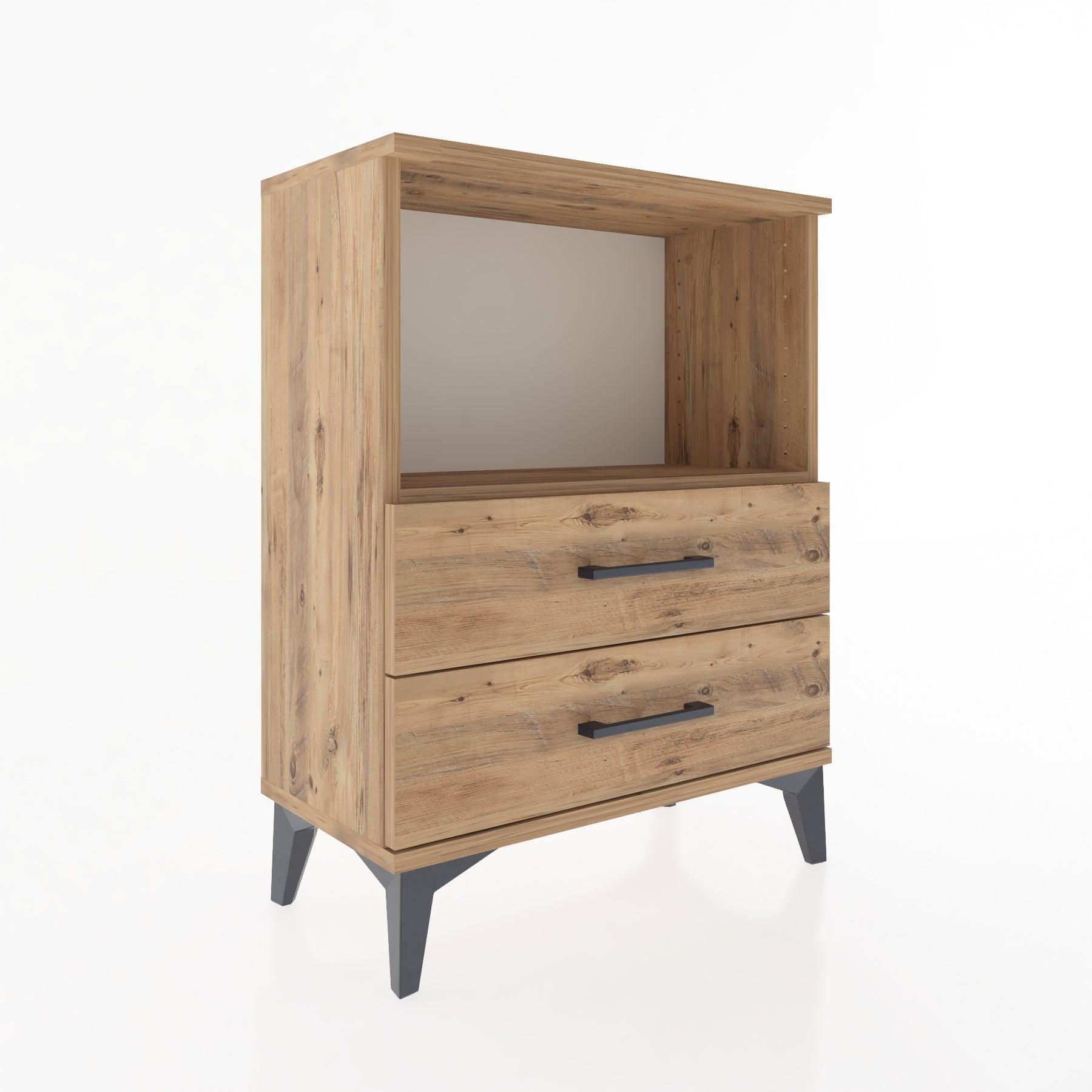 Woodntry Modular Nightstand Pine 60x30x68 cm with Drawers and Shelves CR3-3