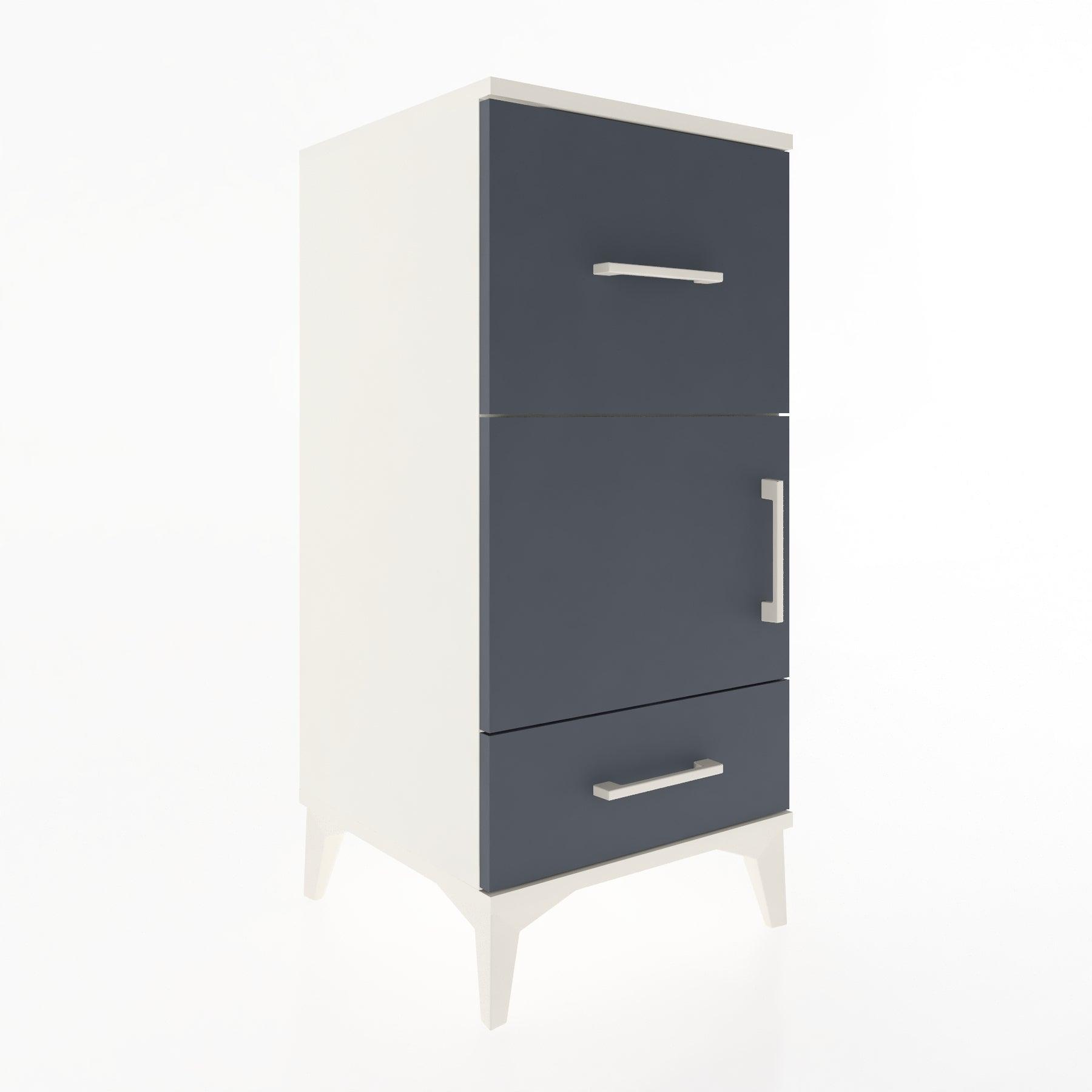 Woodntry Modular Nightstand Moonstone 44x44x84 cm with Cover and Drawer KC48-1