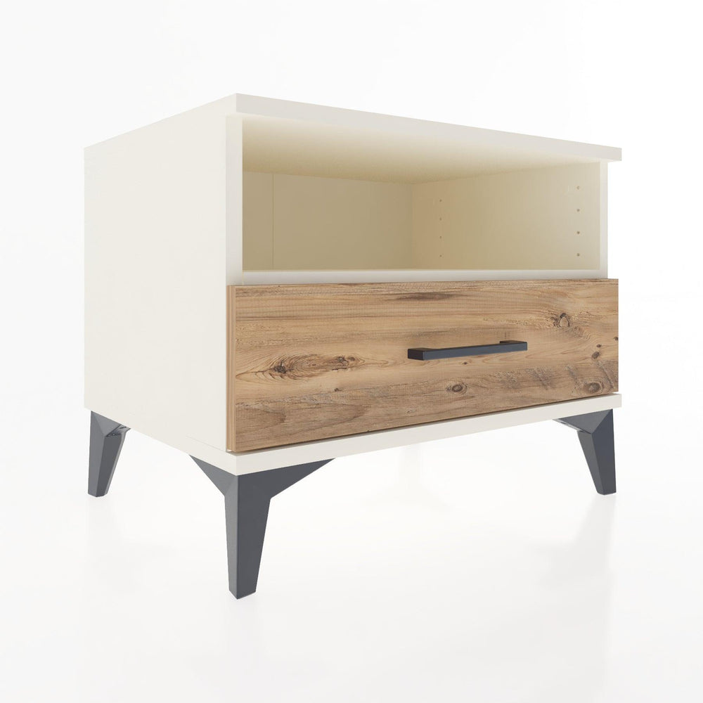 Woodntry Modular Nightstand Moonstone 60x44x68 cm with Drawer and Shelf CR4-1