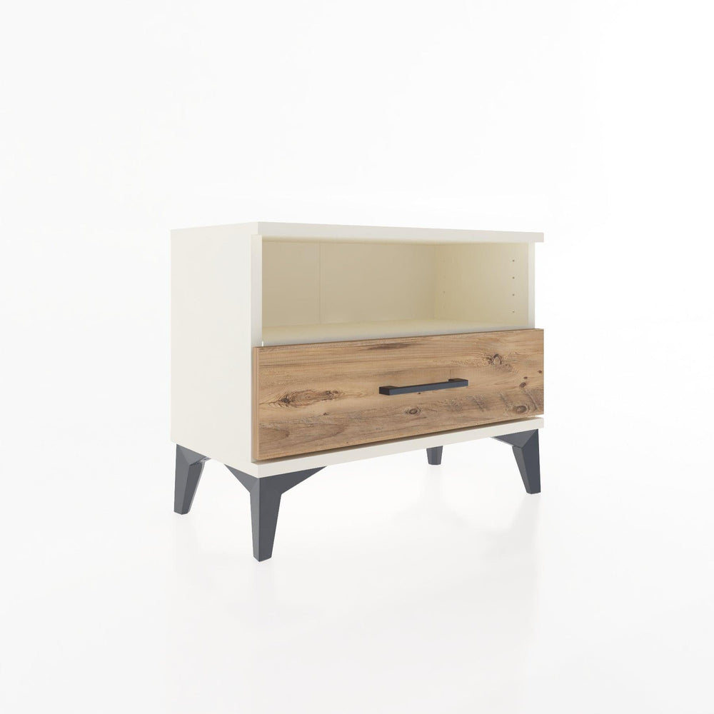 Woodntry Modular Nightstand Moonstone 60x30x36 cm with Drawer and Shelf CR4-1