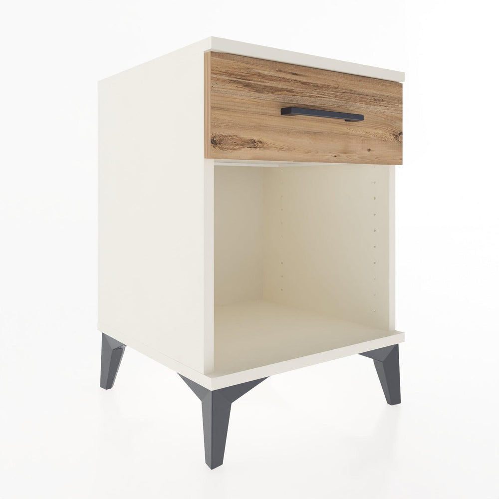 Woodntry Modular Nightstand Moonstone 44x44x52 cm with Drawer and Shelf CR4-1