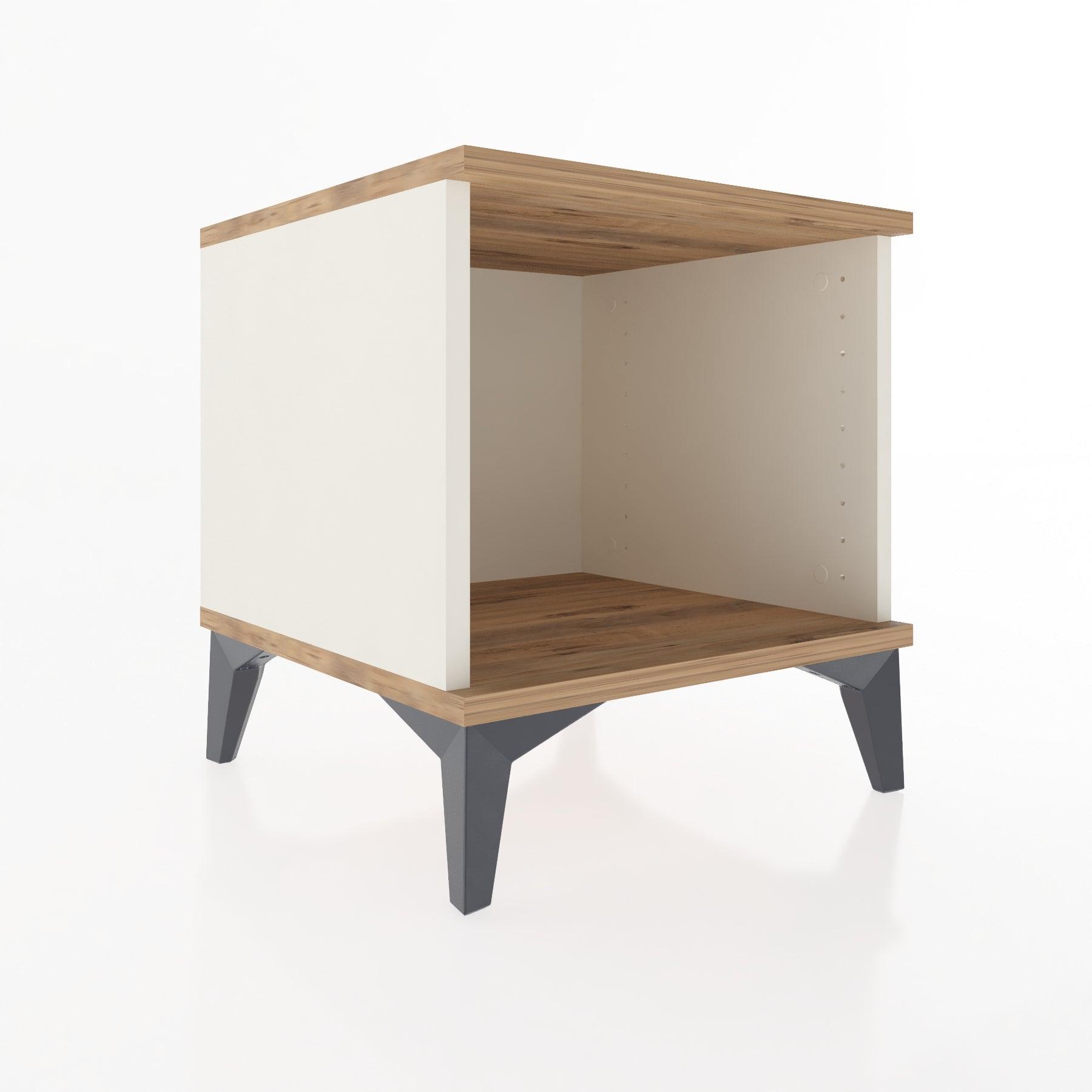 Woodntry Modular Nightstand Moonstone 44x44x36 cm with Shelf R4-1