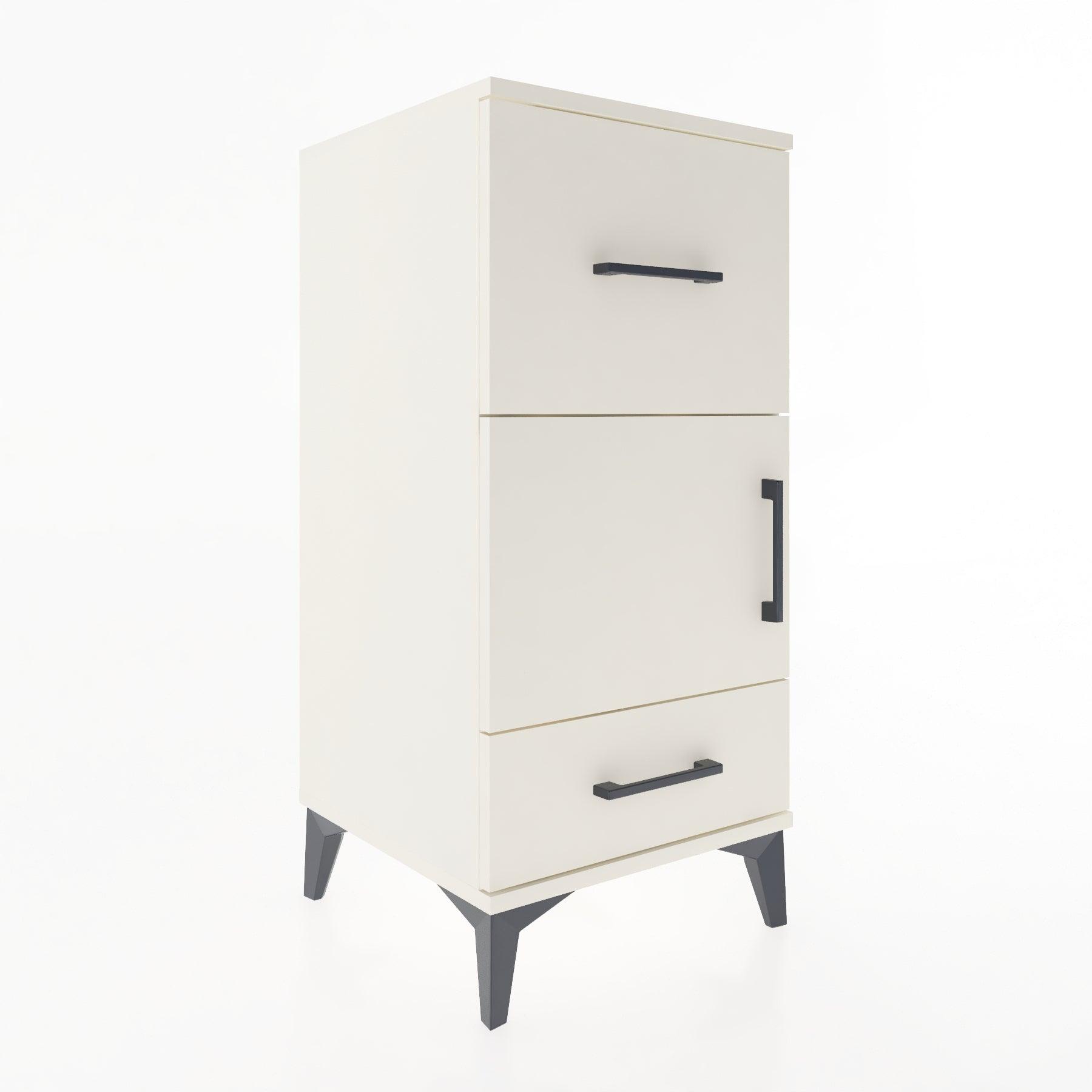 Woodntry Modular Nightstand Moonstone 44x44x84 cm with Cover and Drawer KC48-1