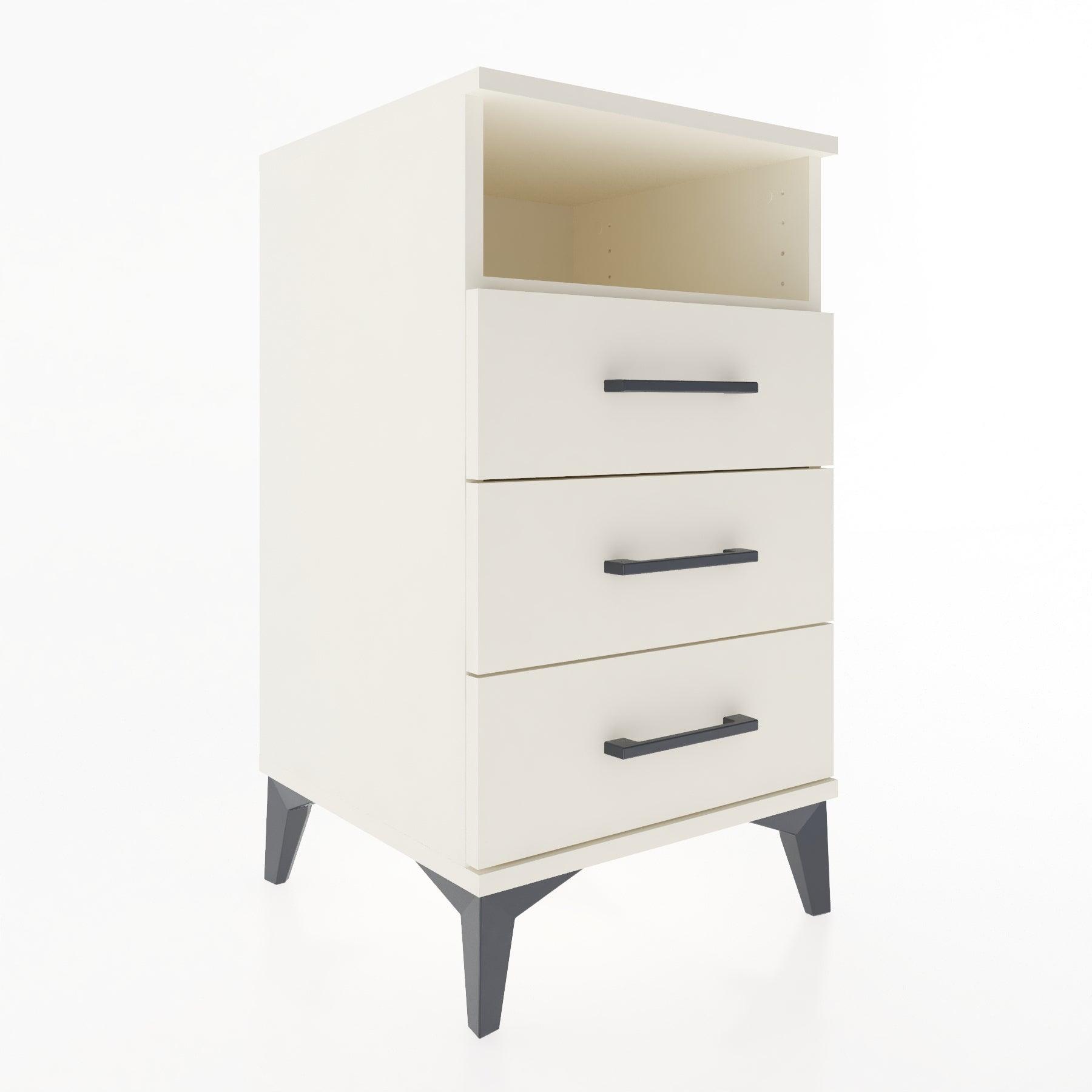 Woodntry Modular Nightstand Moonstone 44x44x68 cm with Drawer and Shelf CR4-1