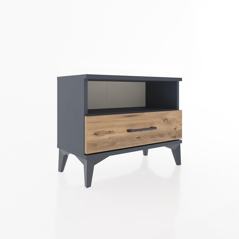 Woodntry Modular Nightstand Anthracite 60x30x36 cm with Drawers and Shelves CR4-2