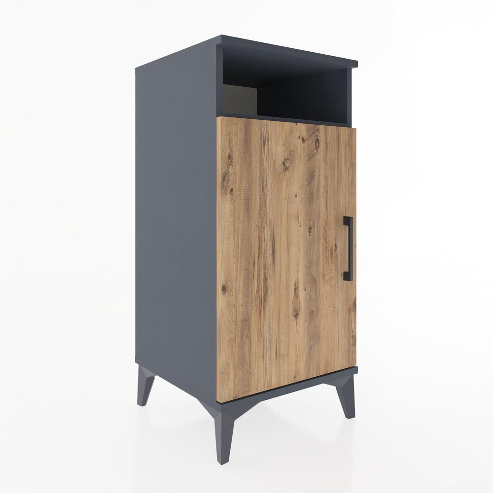 Woodntry Modular Nightstand Anthracite 44x44x84 cm with Cover and Shelf KR26-2