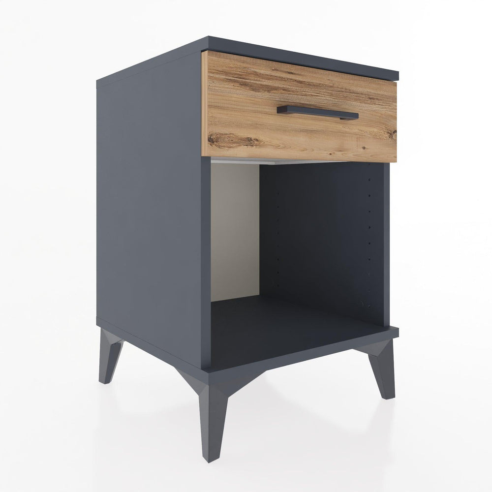 Woodntry Modular Nightstand Anthracite 44x44x52 cm with Drawers and Shelves CR4-2