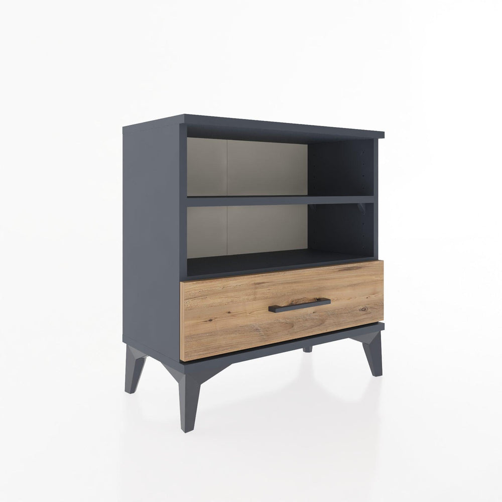 Woodntry Modular Nightstand Anthracite 60x30x52 cm with Drawers and Shelves CR4-2