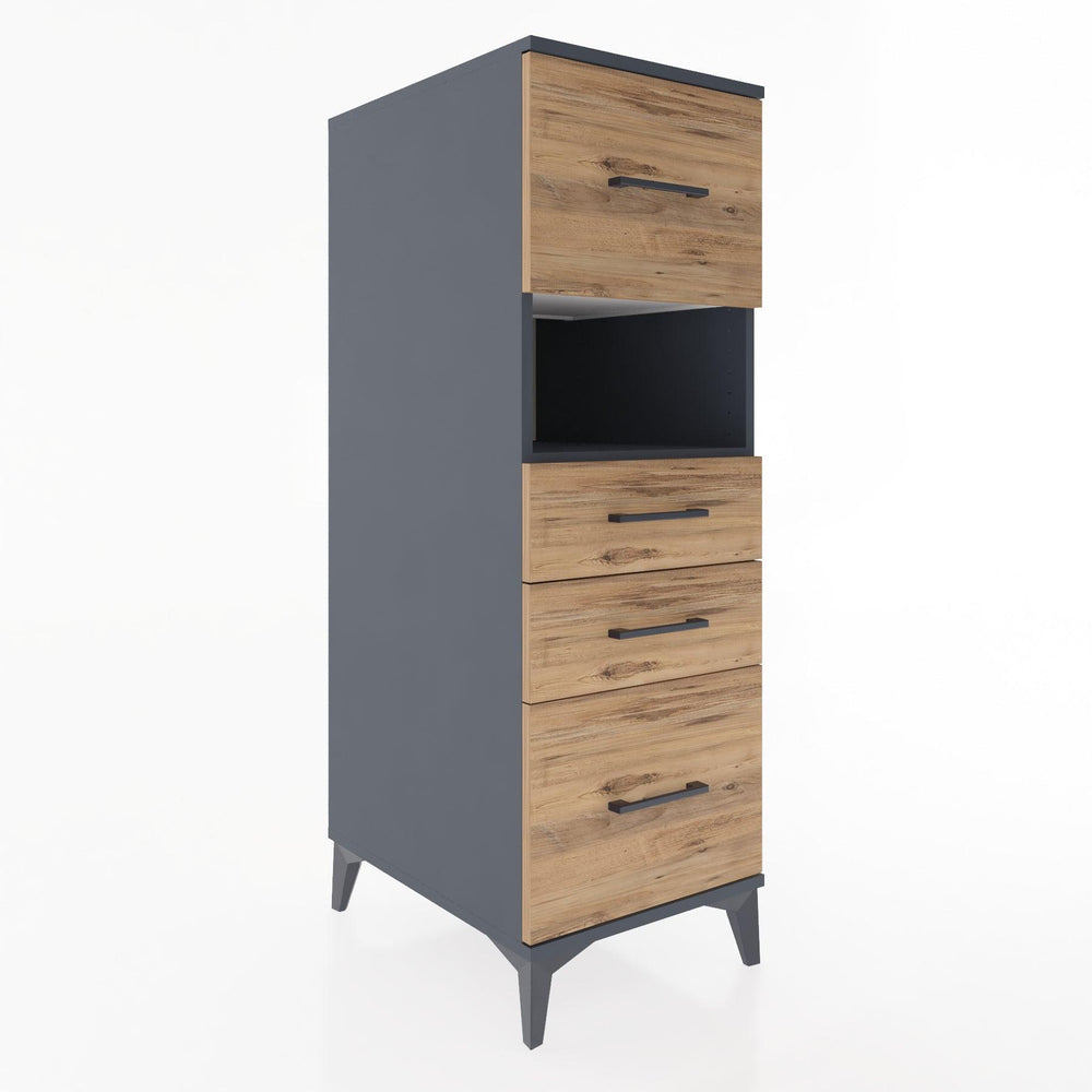 Woodntry Modular Cabinet Anthracite 44x30x122 cm with Drawers and Shelves CR104-2