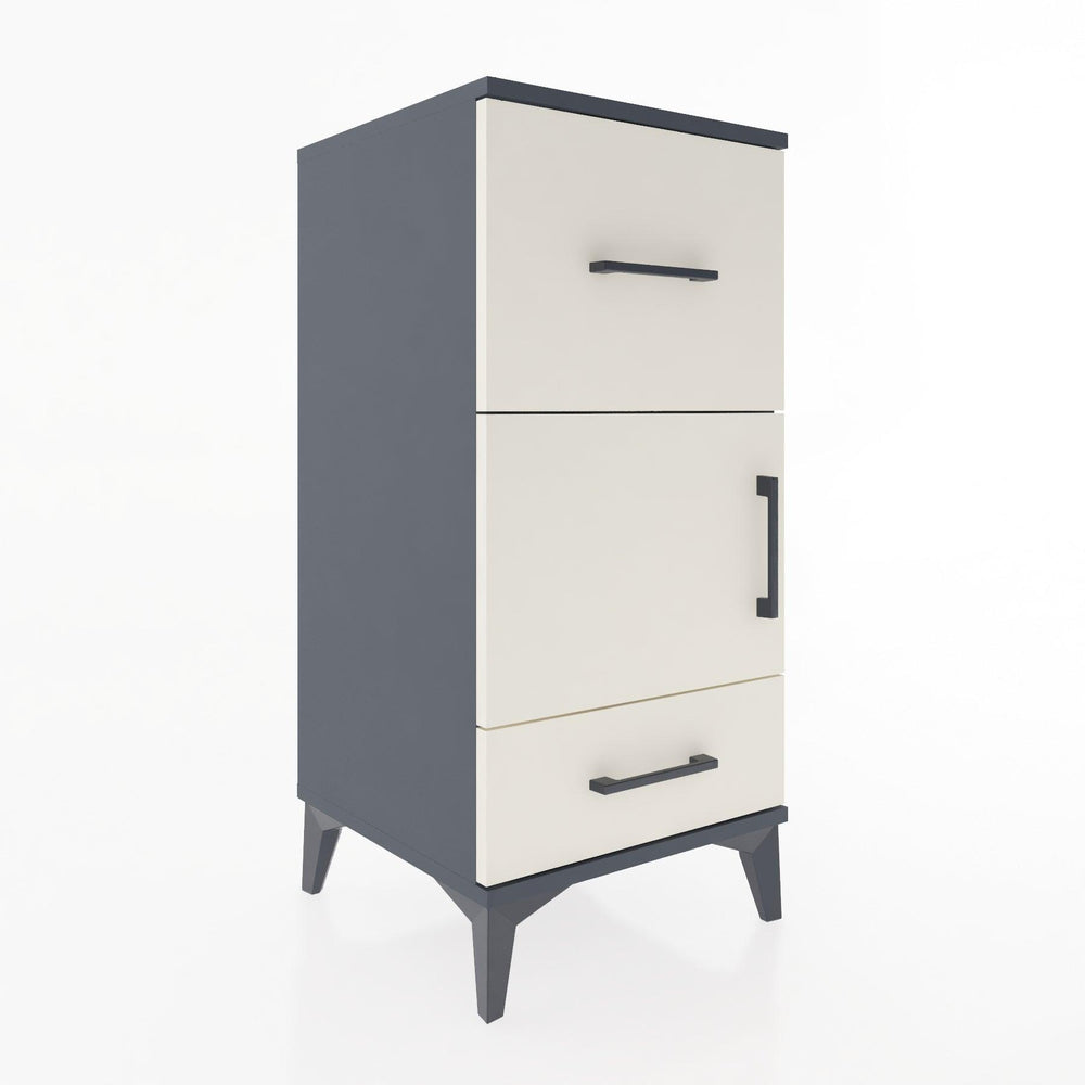 Woodntry Modüler Komodin Antrasit 44x44x84 cm Kapaklı ve Çekmeceli KC48-2