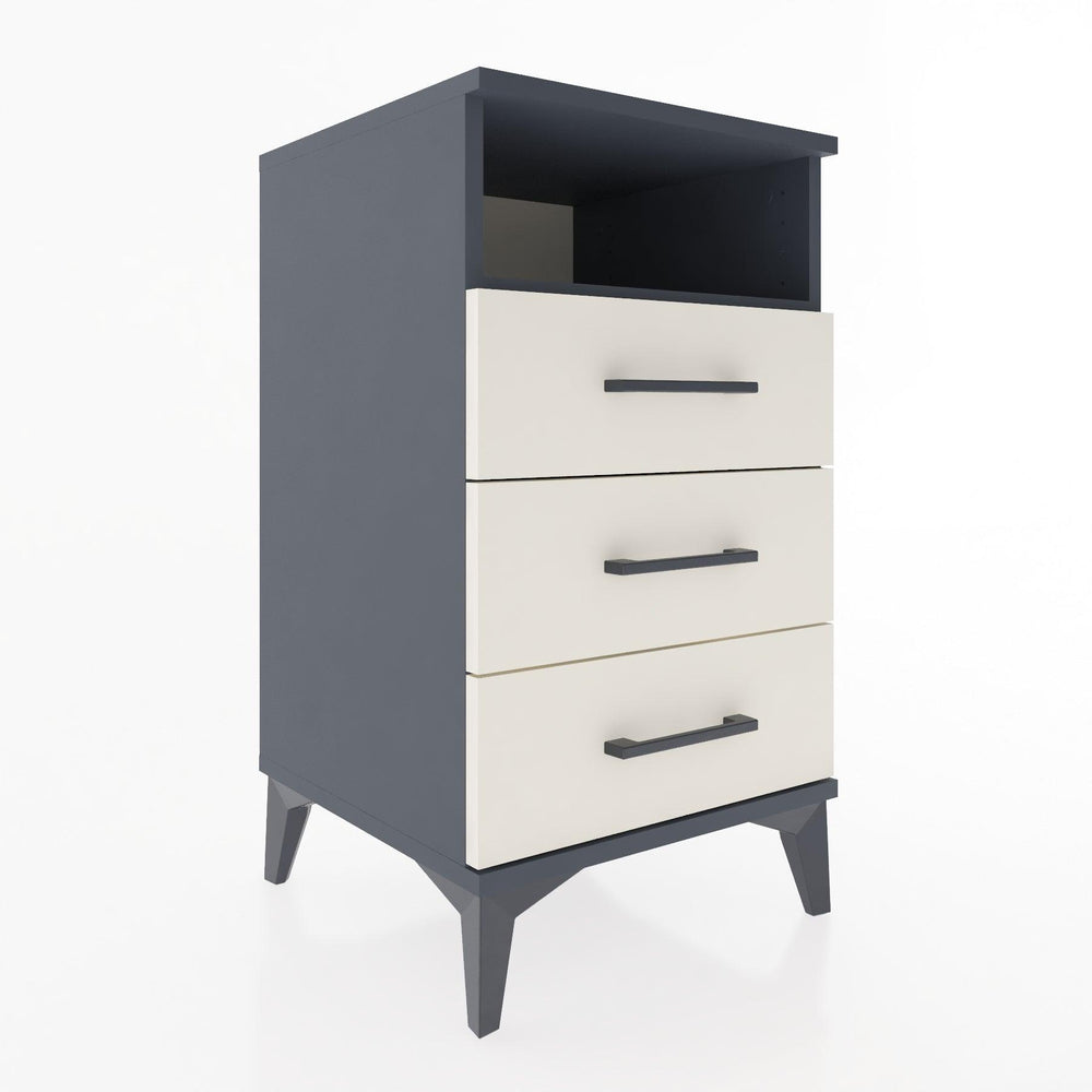 Woodntry Modular Nightstand Anthracite 44x44x68 cm with Drawers and Shelves CR4-2
