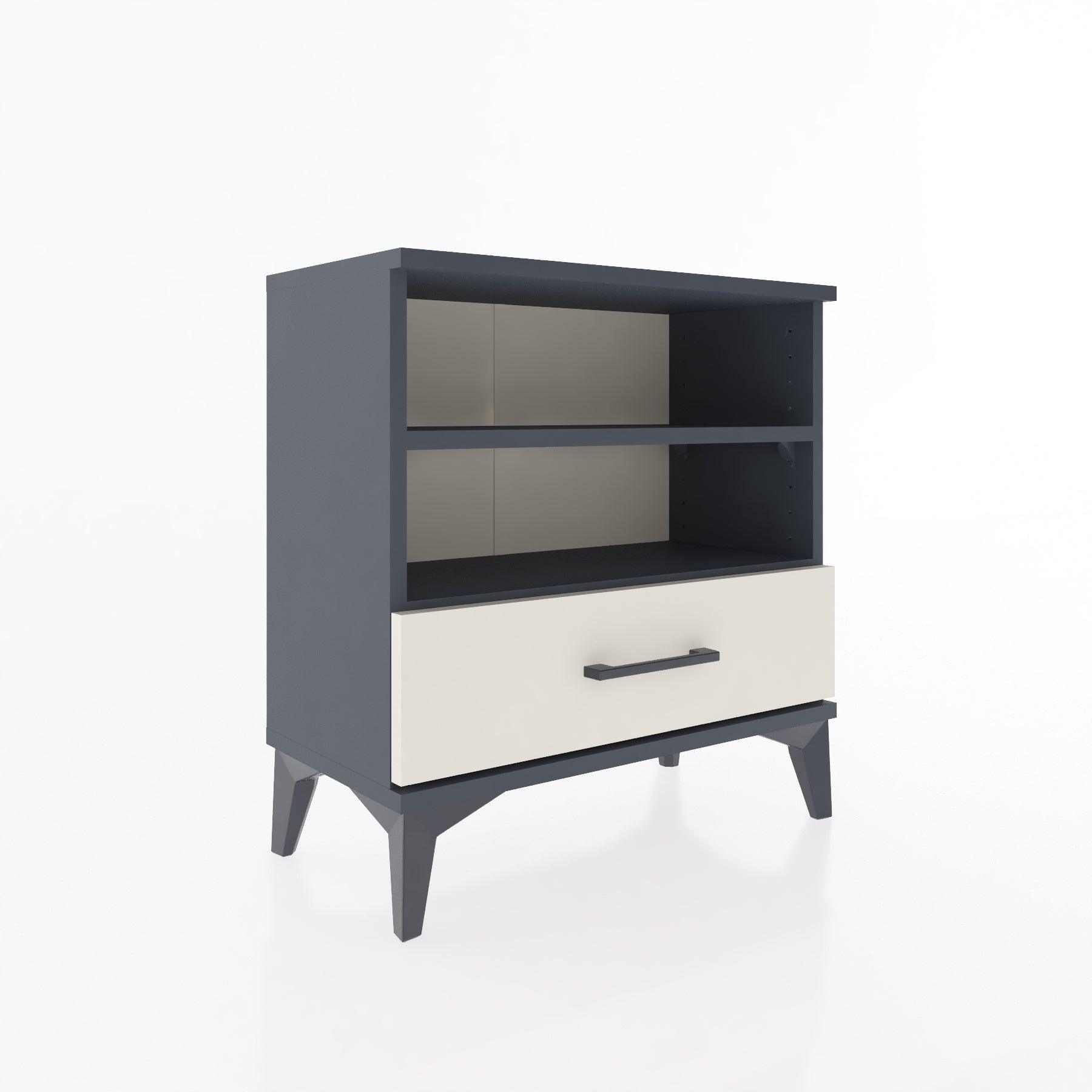 Woodntry Modular Nightstand Anthracite 60x30x52 cm with Drawers and Shelves CR4-2