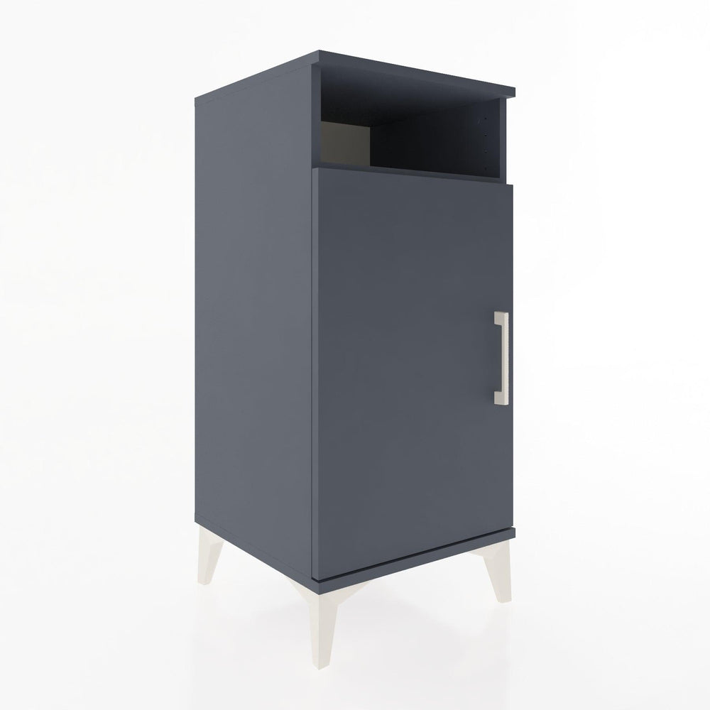 Woodntry Modular Nightstand Anthracite 44x44x84 cm with Cover and Shelf KR26-2