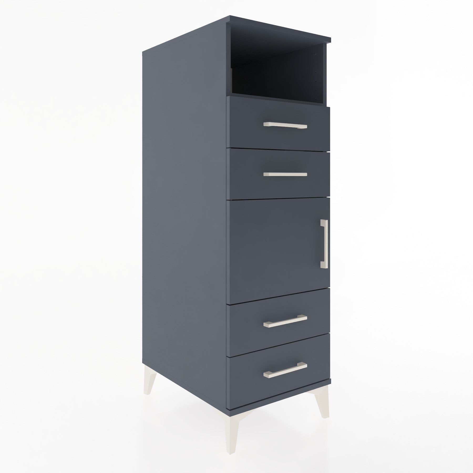 Woodntry Modüler Dolap Antrasit 44x59x122 cm Fonksiyonel F54-2