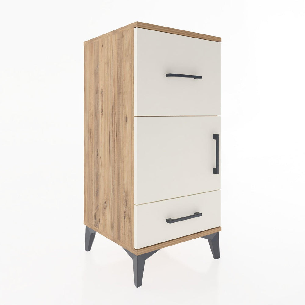 Woodntry Modular Nightstand Pine 44x44x84 cm with Cover and Drawer KC48-3