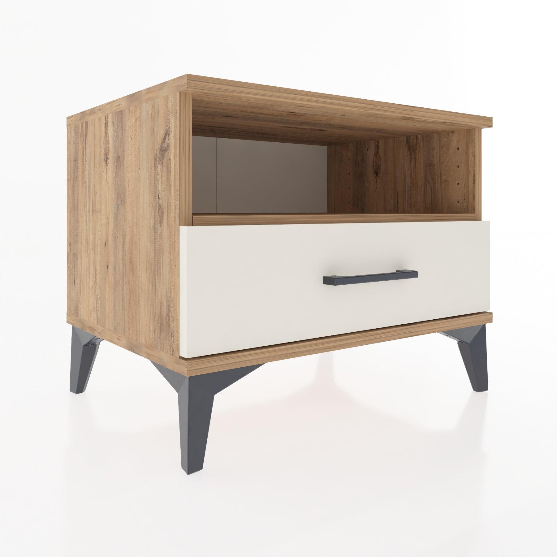 Woodntry Modular Nightstand Pine 60x44x68 cm with Drawers and Shelves CR4-3