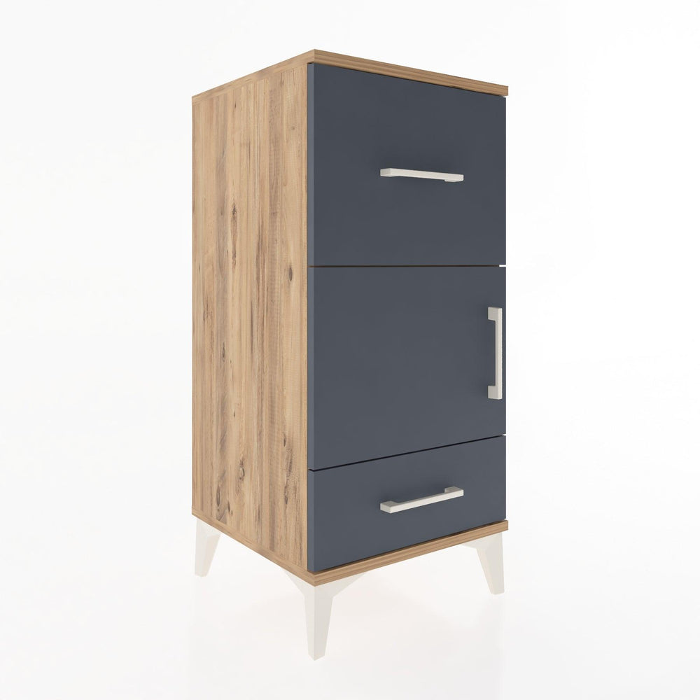 Woodntry Modular Nightstand Pine 44x44x84 cm with Cover and Drawer KC48-3