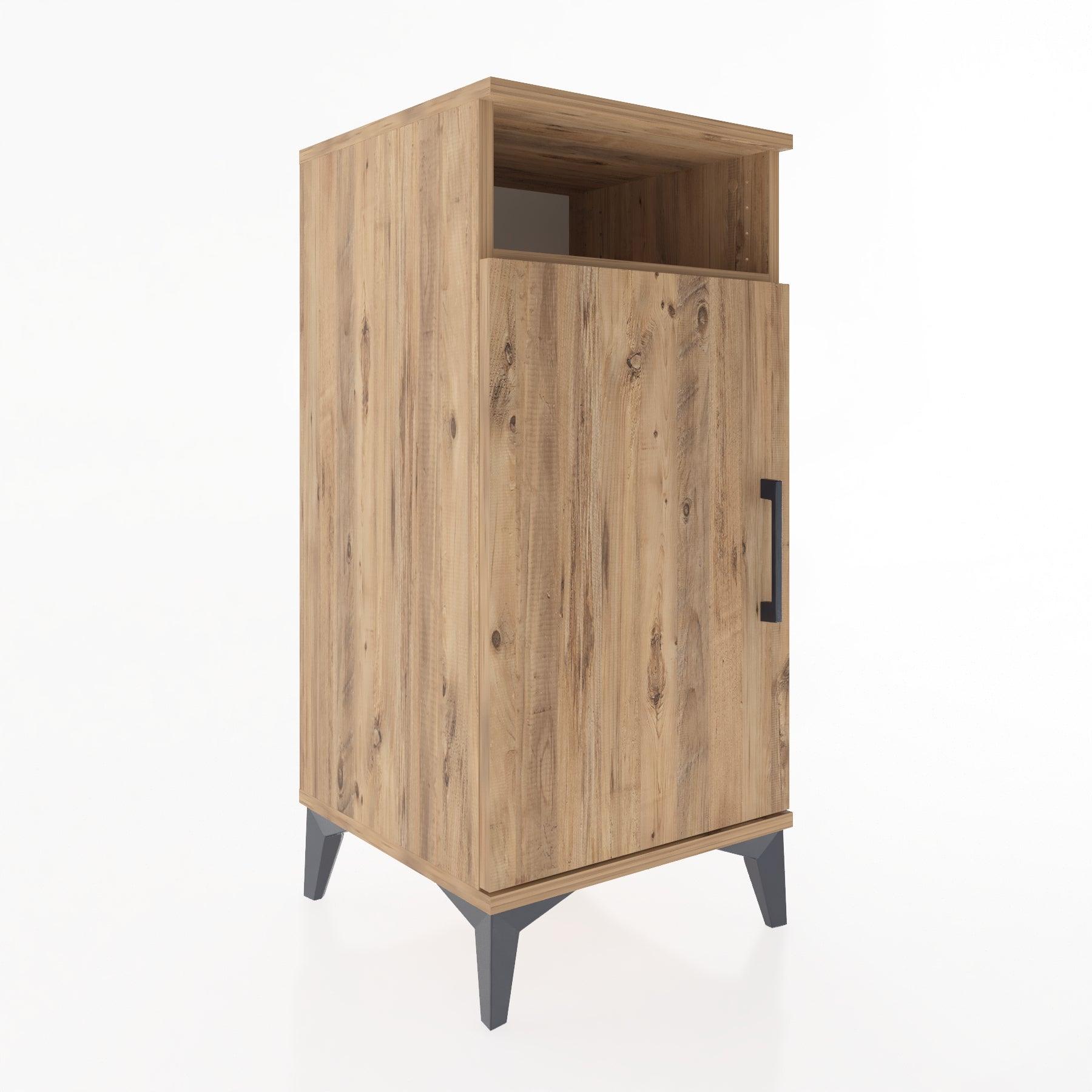 Woodntry Modular Nightstand Pine 44x44x84 cm with Cover and Shelf KR26-3
