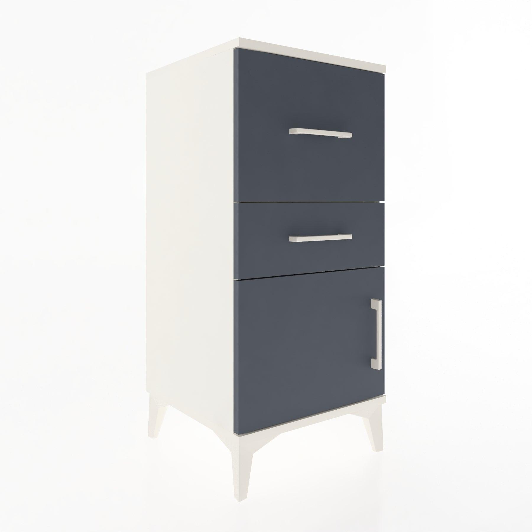 Woodntry Modular Nightstand Moonstone 44x44x84 cm with Cover and Drawer KC49-1
